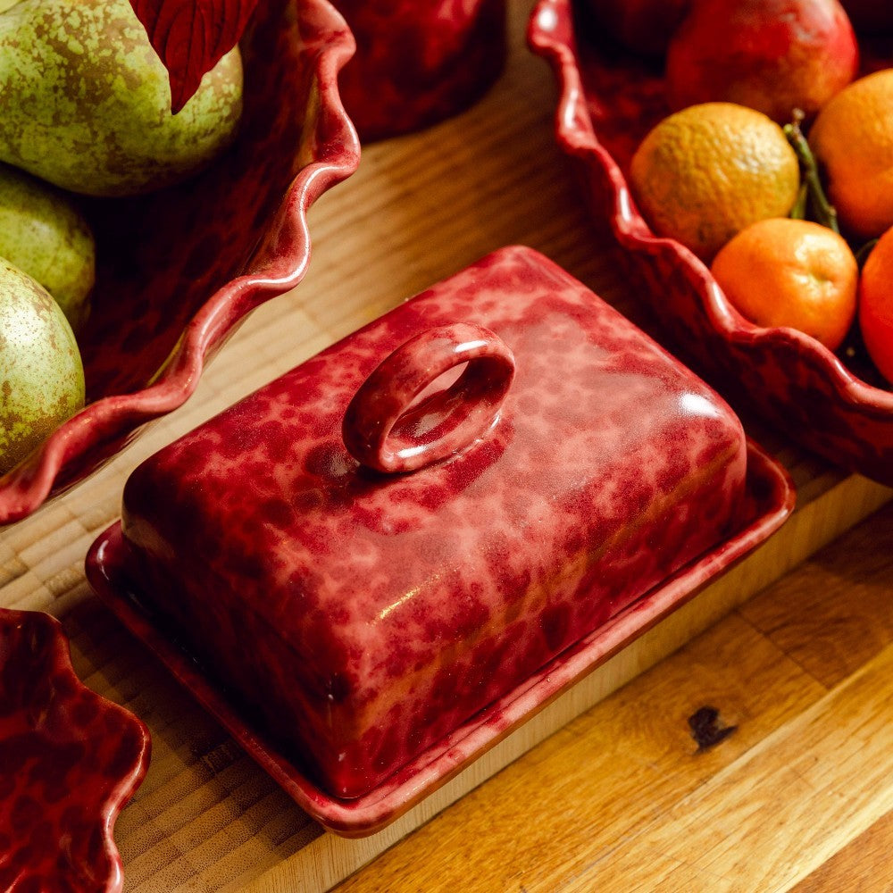 Splatterware Butter Dish