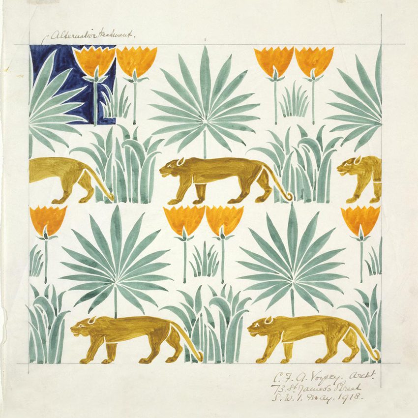 Lioness & Palms (1918) Wallpaper C.F.A. Voysey