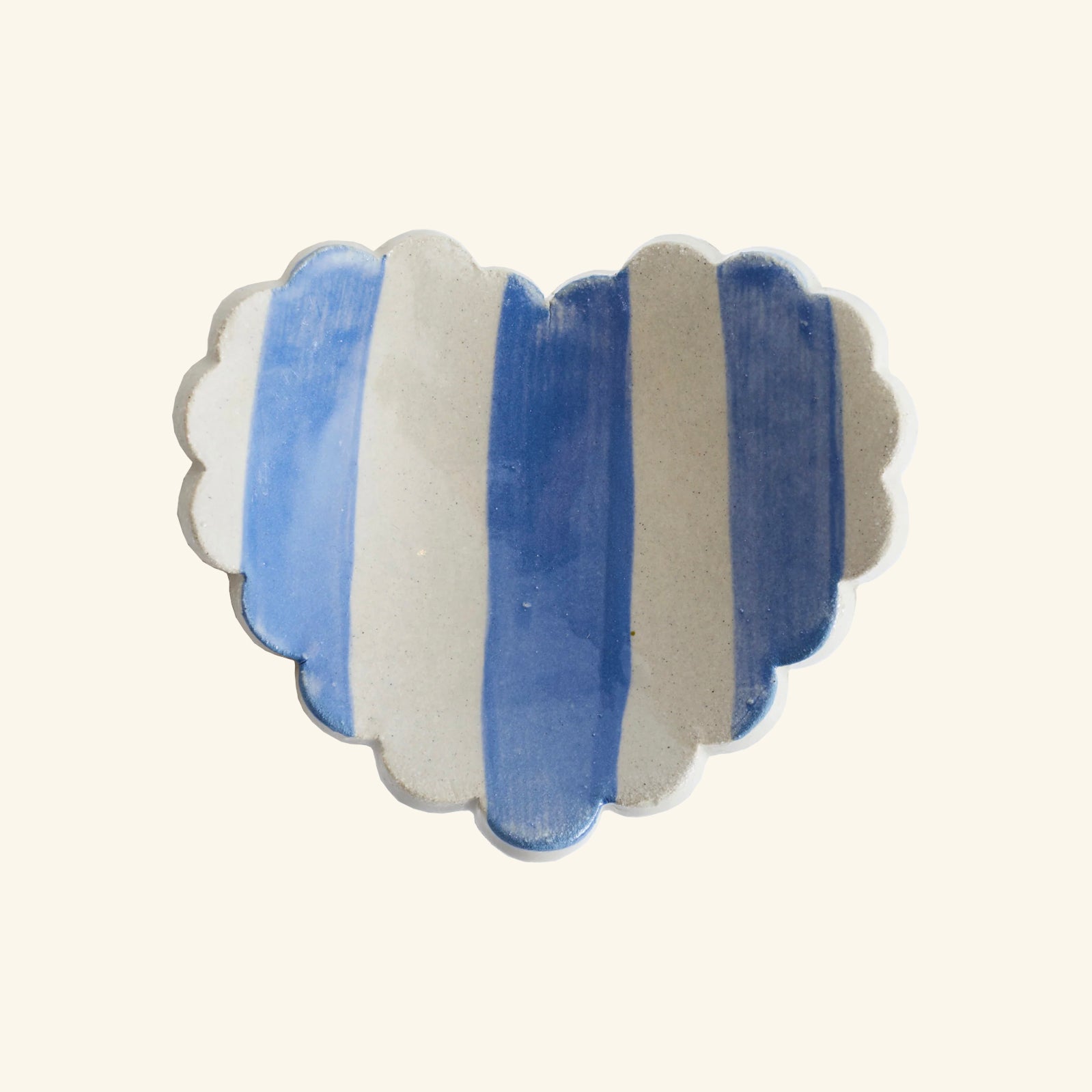 Duci Scalloped Heart Striped Trinket Dish