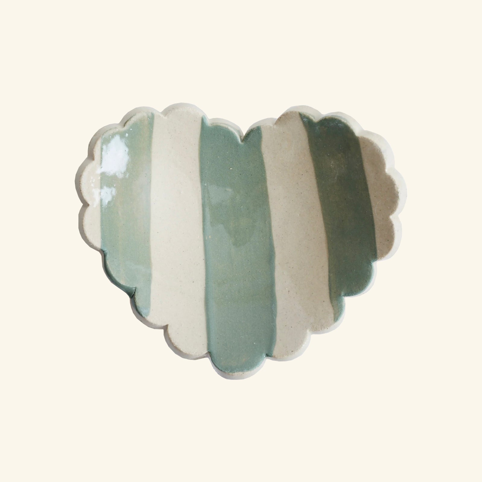 Duci Scalloped Heart Striped Trinket Dish