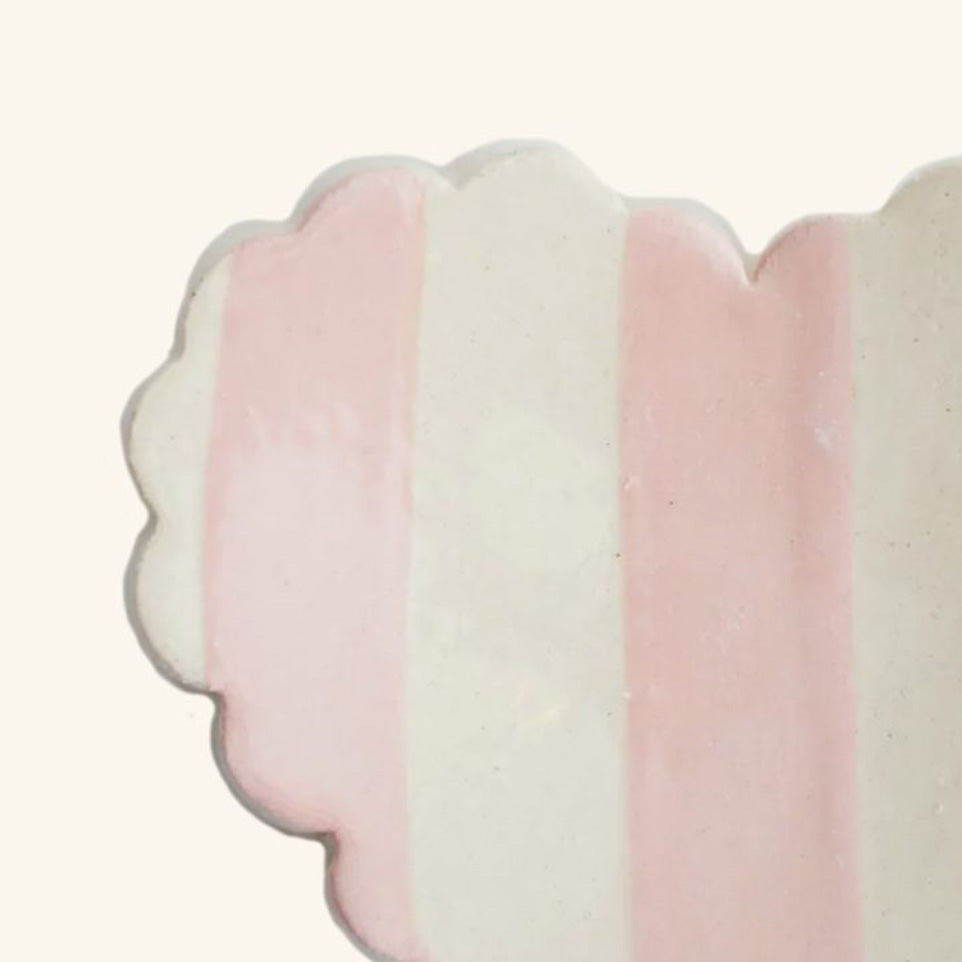 Duci Scalloped Heart Striped Trinket Dish