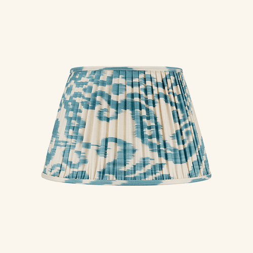 Ikat Lampshade – Light Blue & Cream