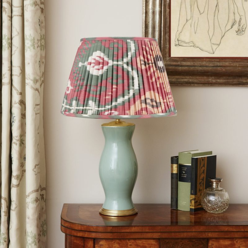 Ikat Lampshade – Raspberry & Green
