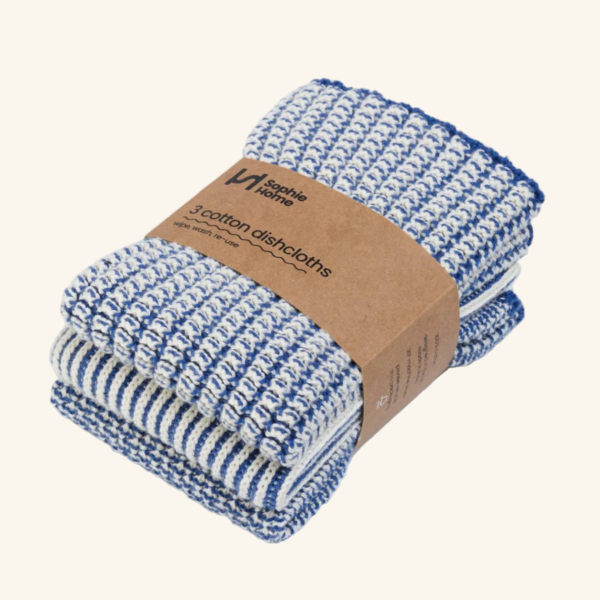 Reusable & Eco-Friendly Cotton Dishcloths: Textured Cobalt