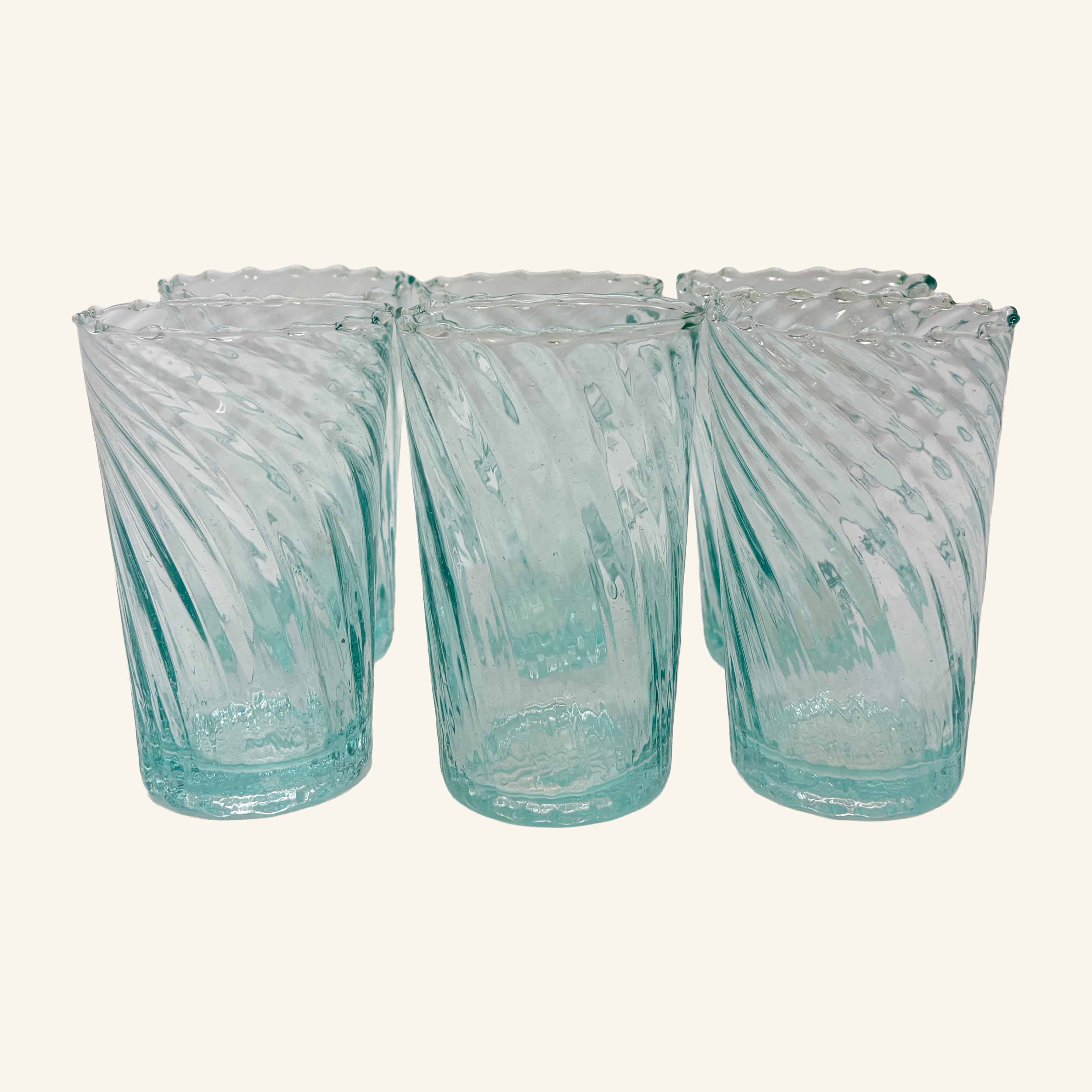 Set of 6 Moroccan Fluted Glasses
