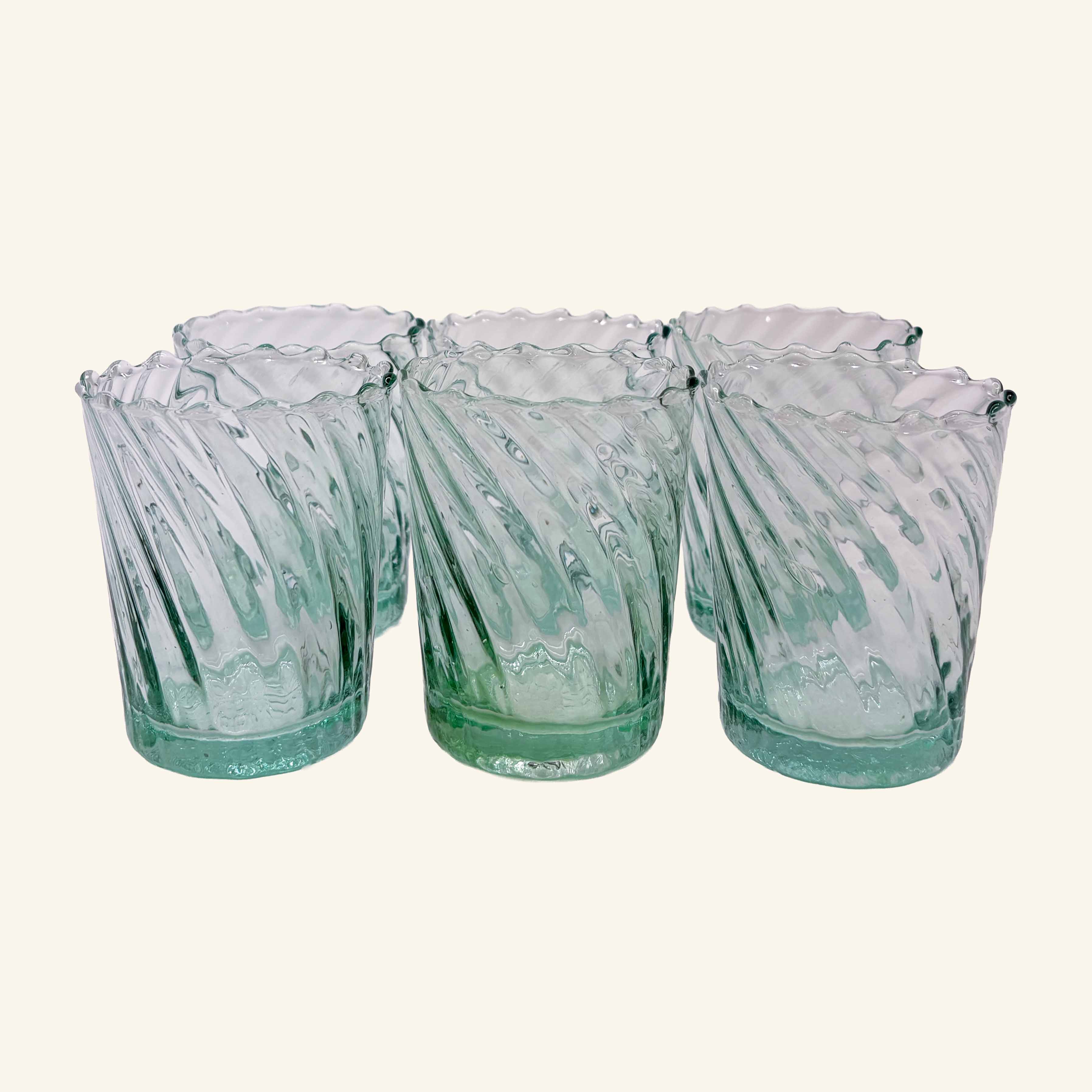 Set of 6 Moroccan Fluted Glasses