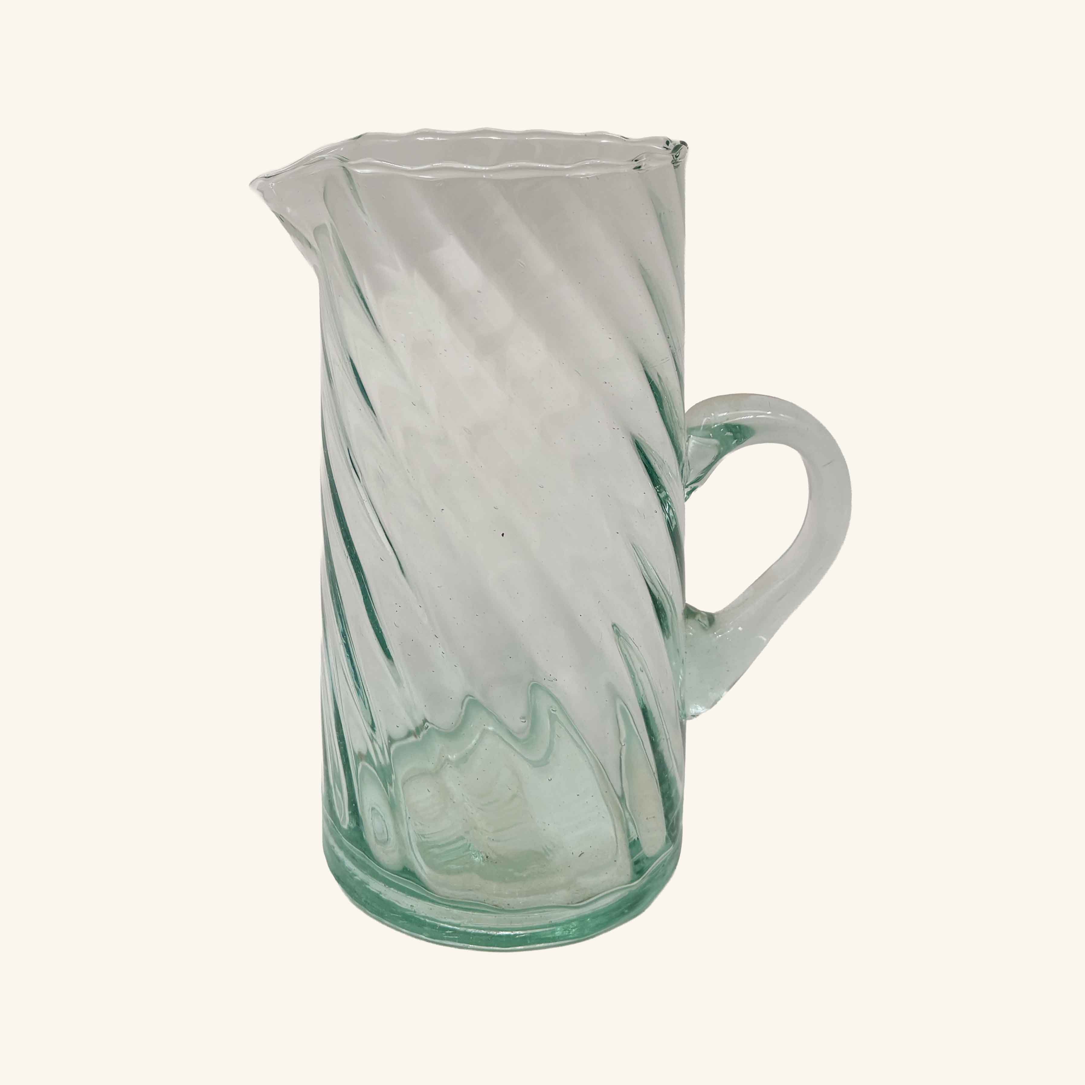 Moroccan Fluted Glass Pitcher