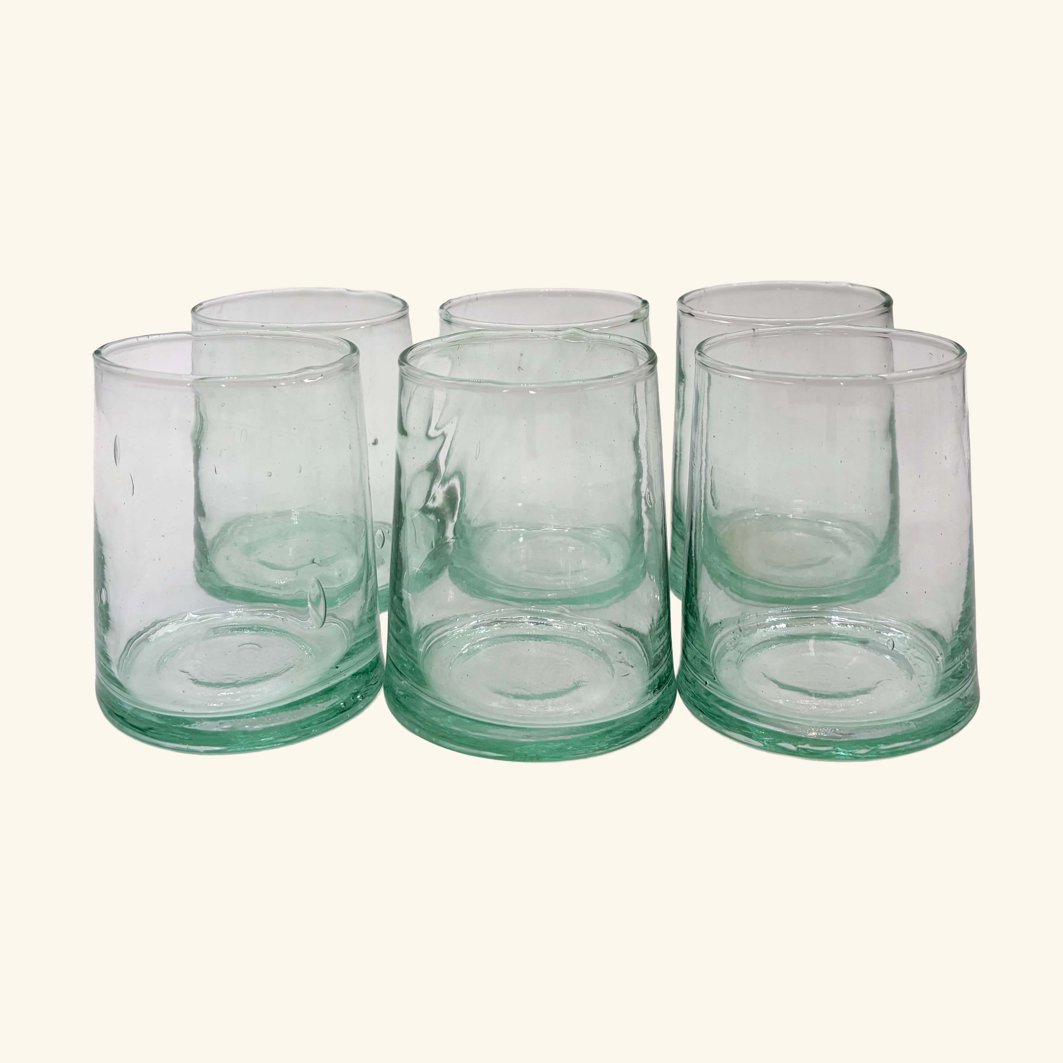 Set of 6 Moroccan Tapered Glass Tumblers
