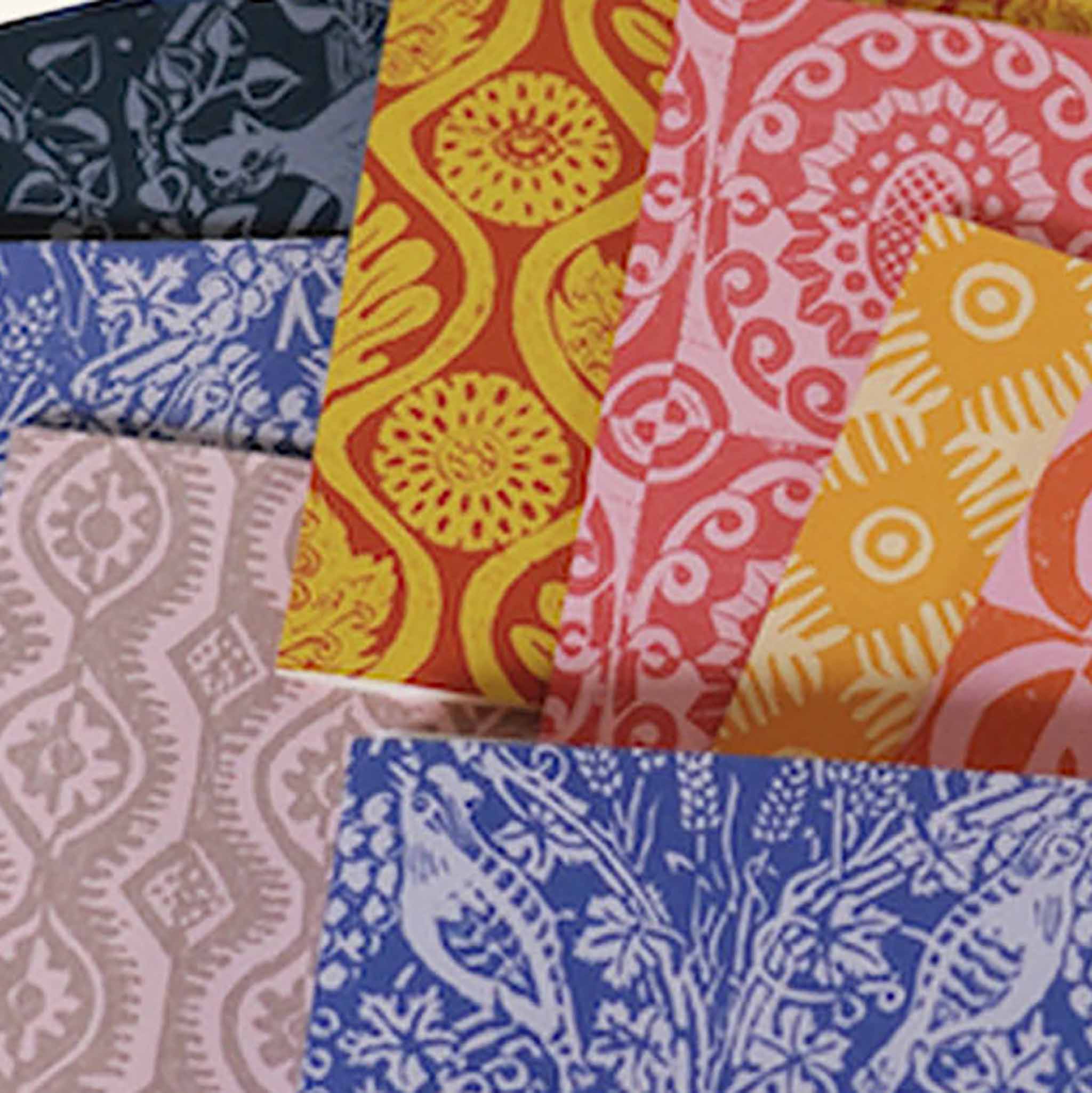 A Set of 8 Patterned Cards by Peggy Angus