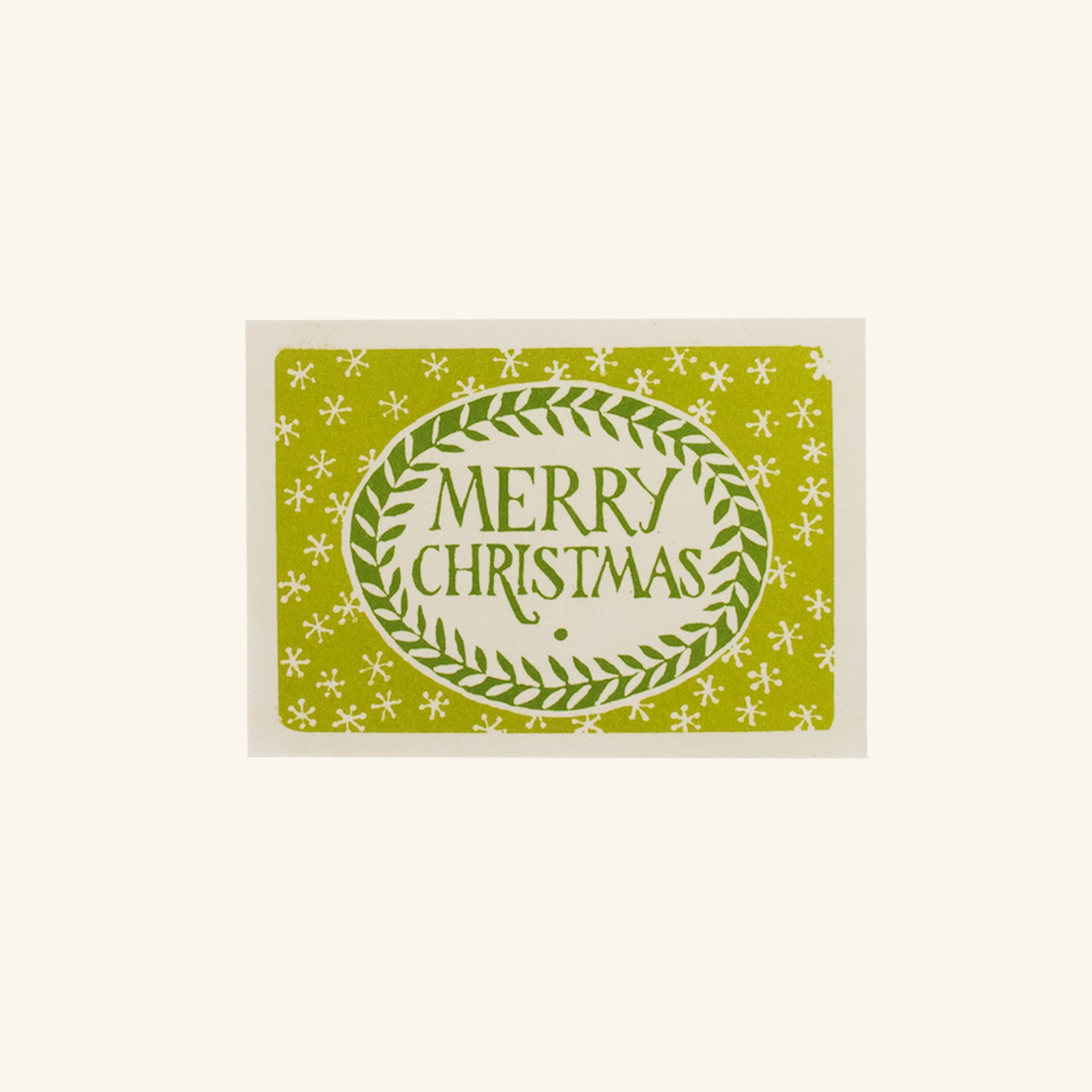 Pack of 10 Merry Christmas Cards in Sap and Green