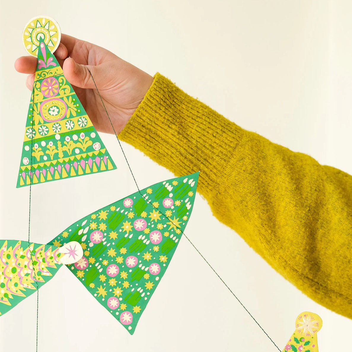 Midcentury Trees Sewn Garland