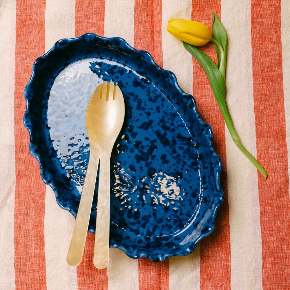 Frill Edge Splatterware Dish