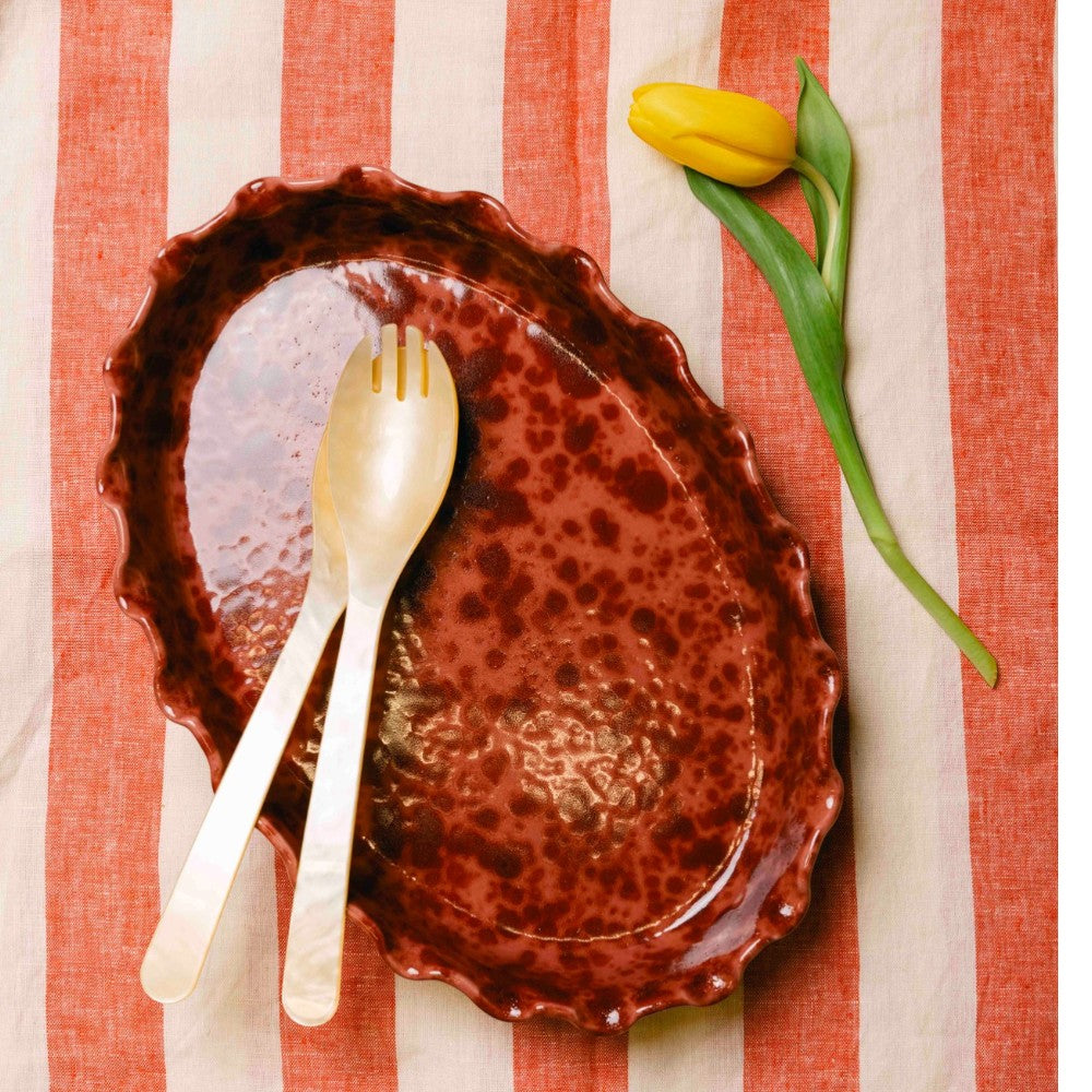 Frill Edge Splatterware Dish