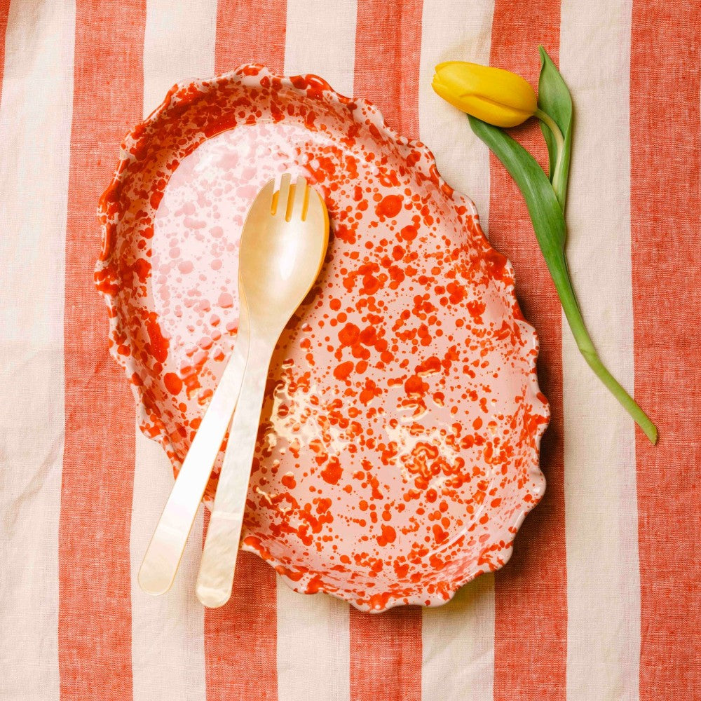 Frill Edge Splatterware Dish