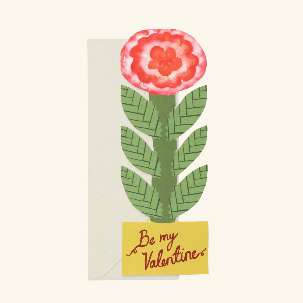 Be My Valentine Flower Card