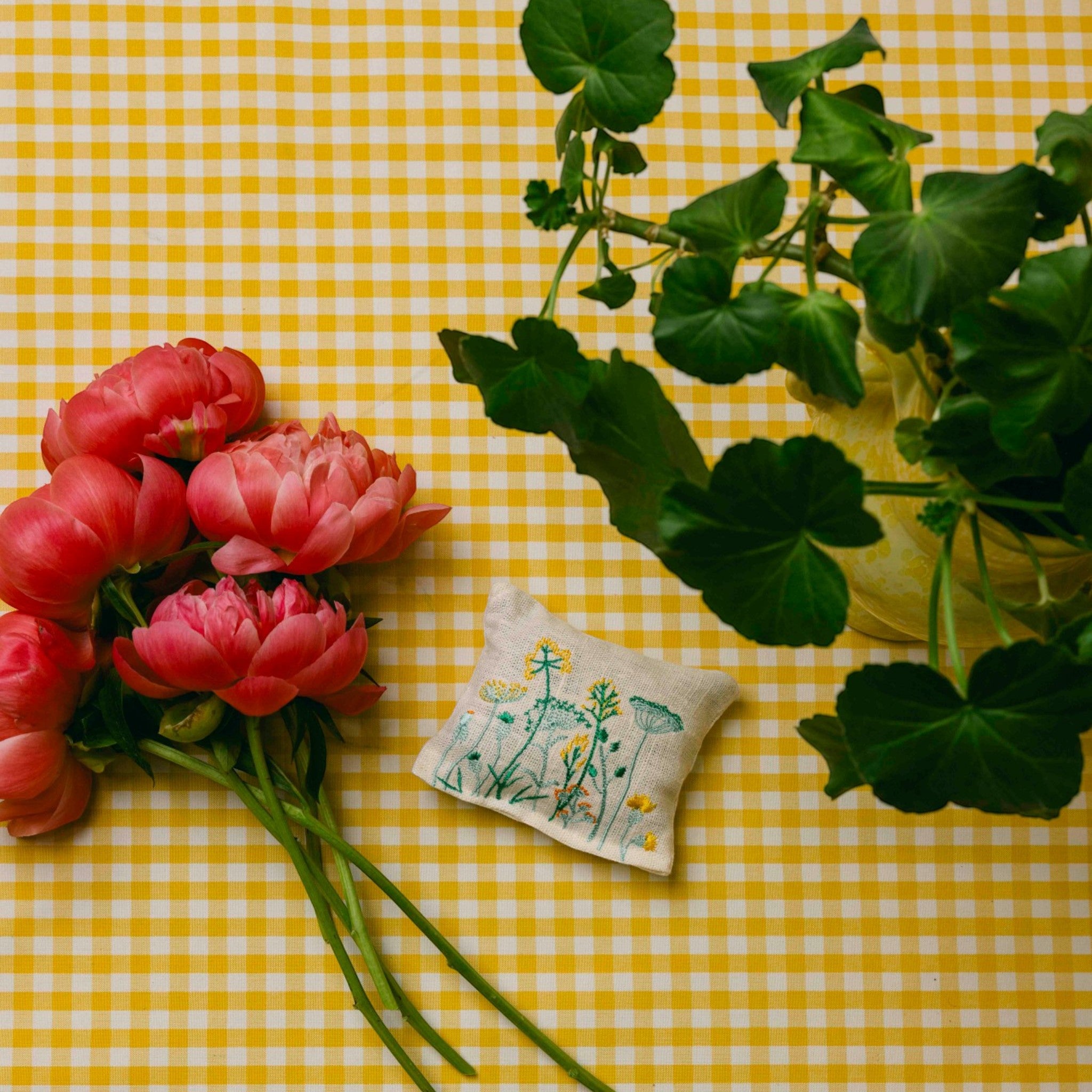 Embroidered Lavender Bag