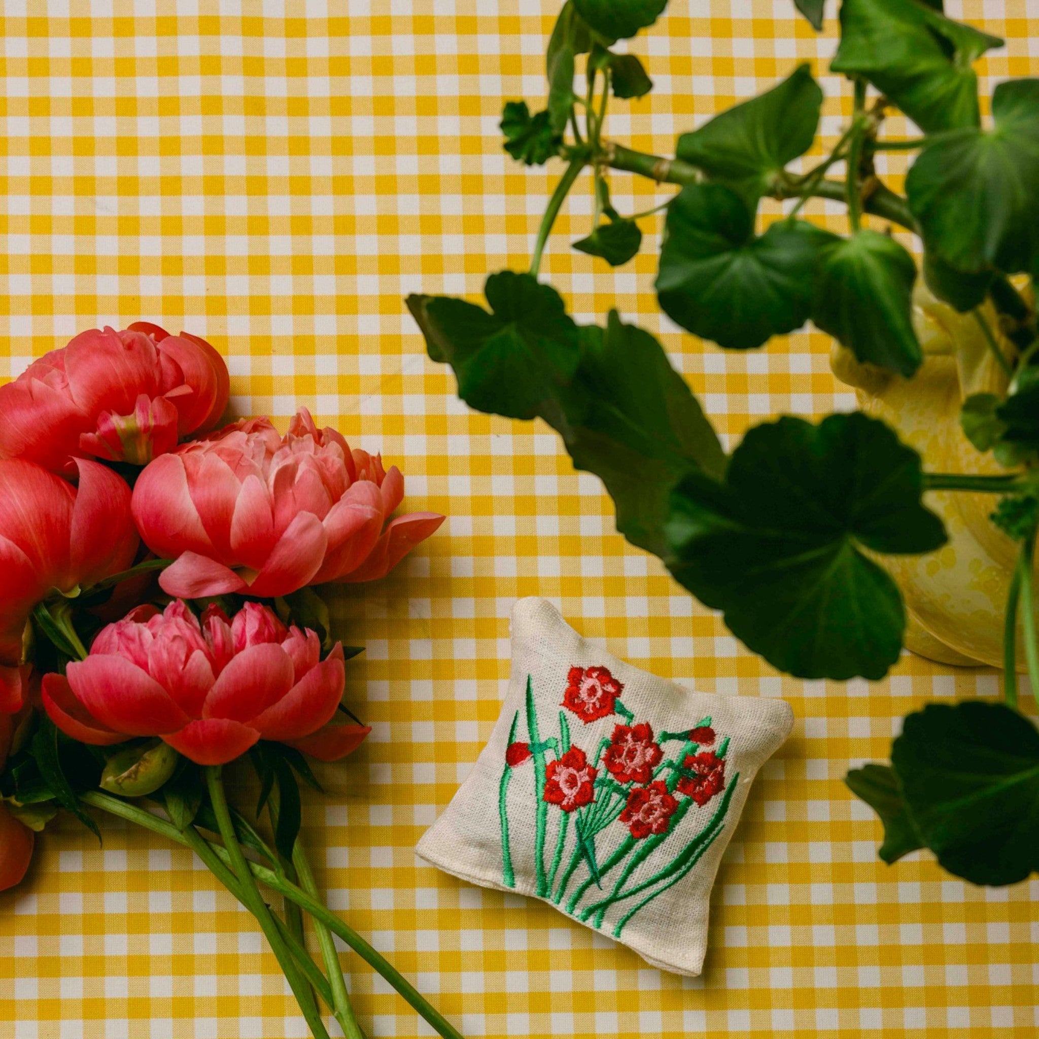 Embroidered Lavender Bag