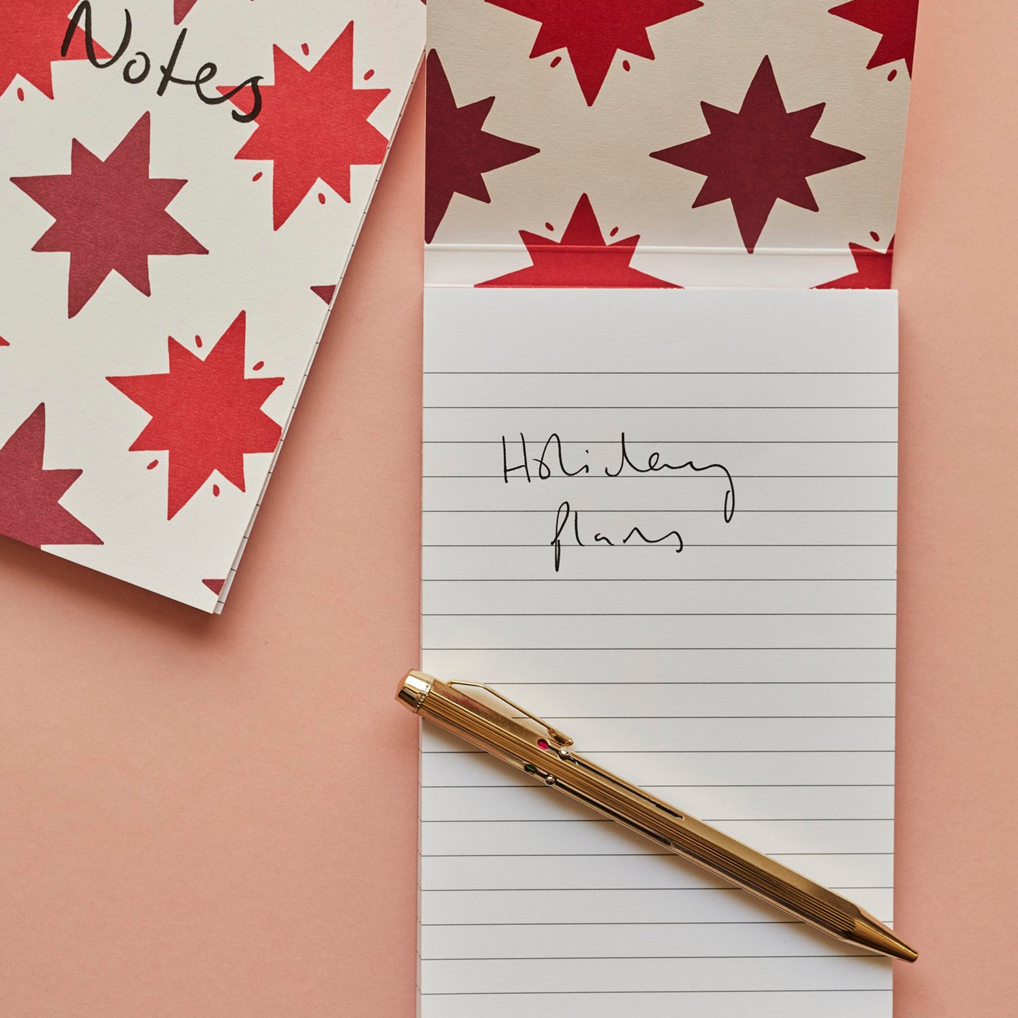 Notepad Stars in Red and Pink