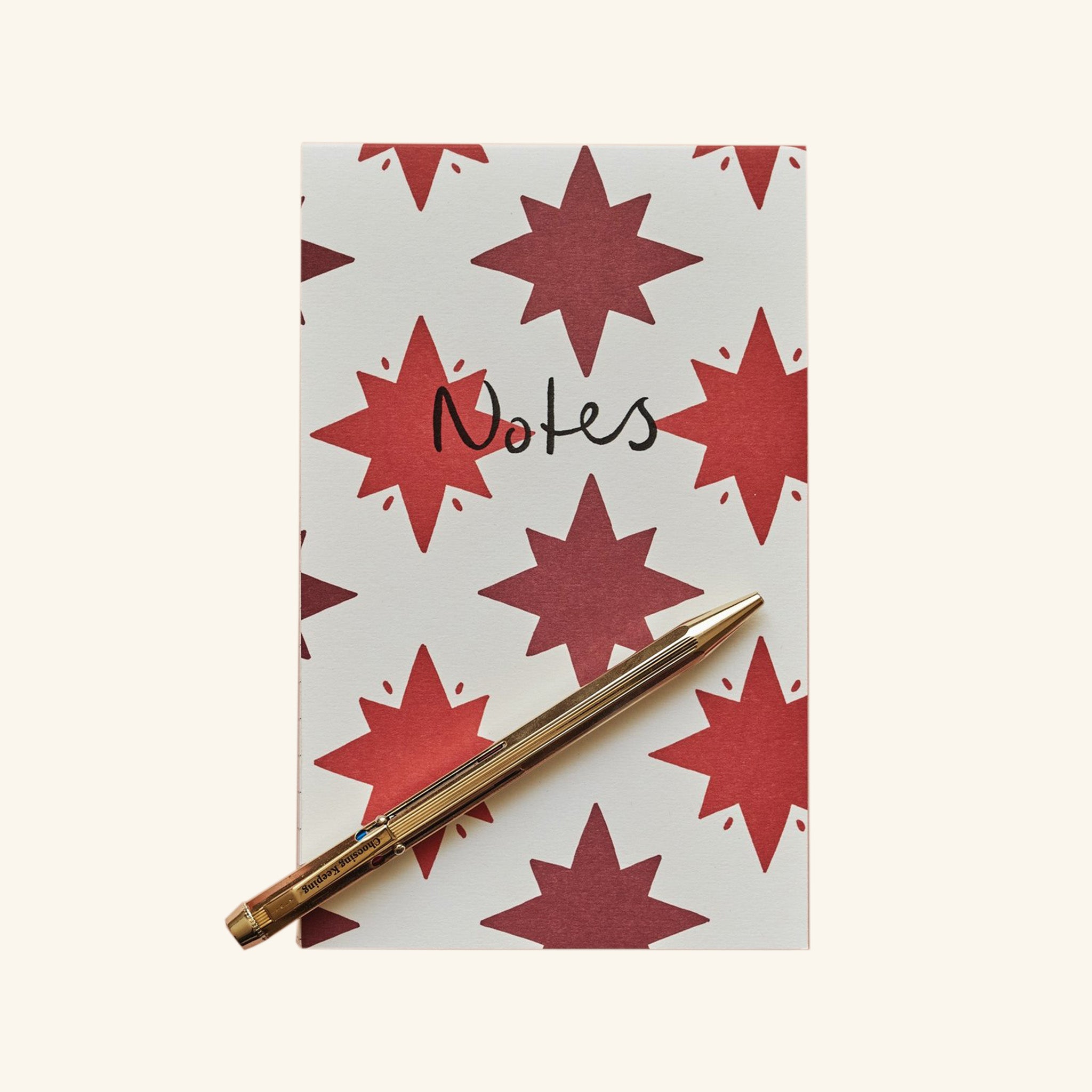 Notepad Stars in Red and Pink