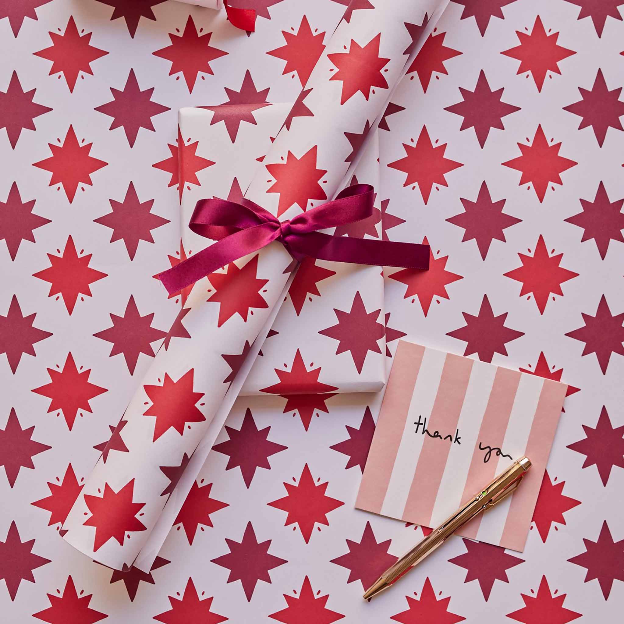 Star Wrap Pink and Red Heather Evelyn