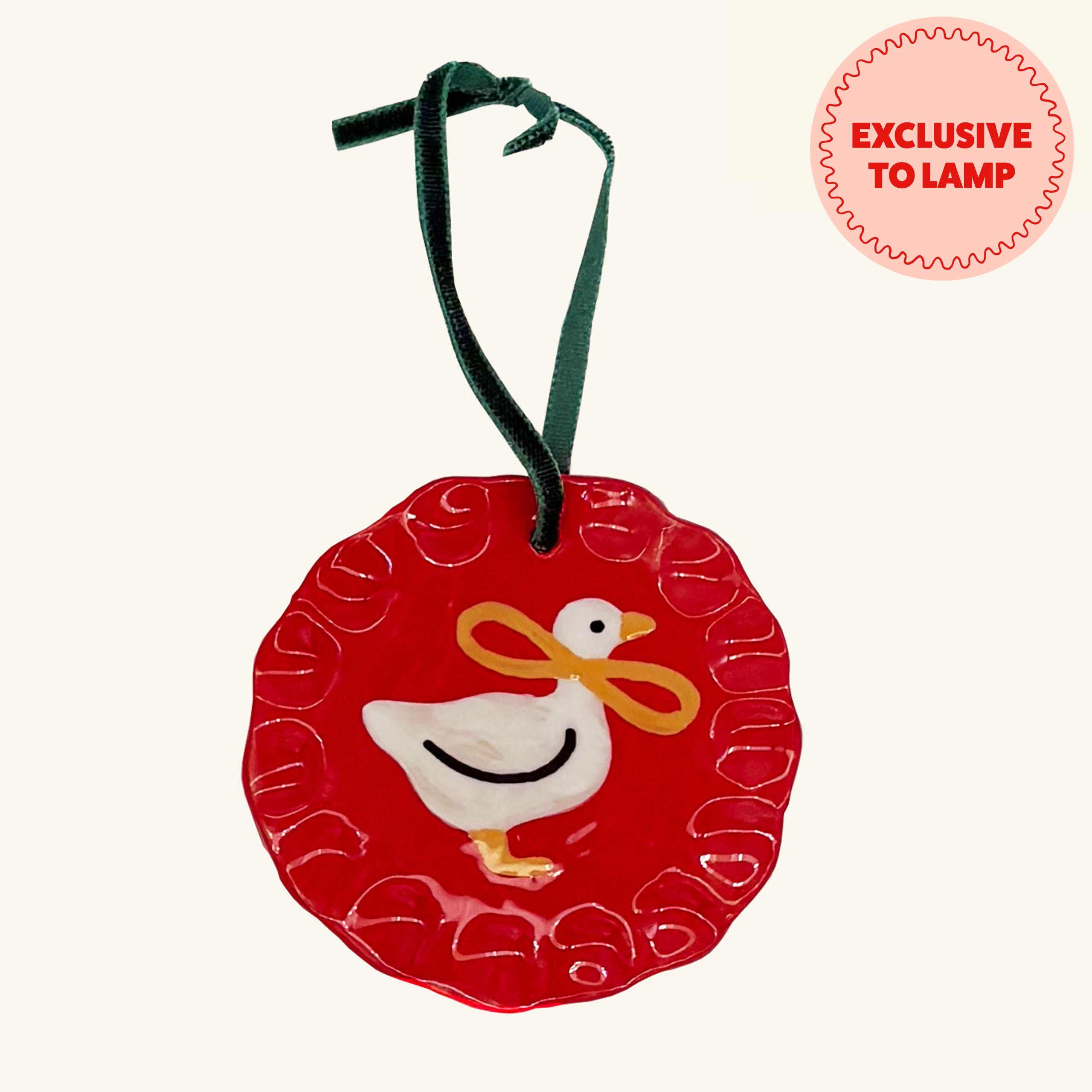 Ceramic Christmas Goose Ornament