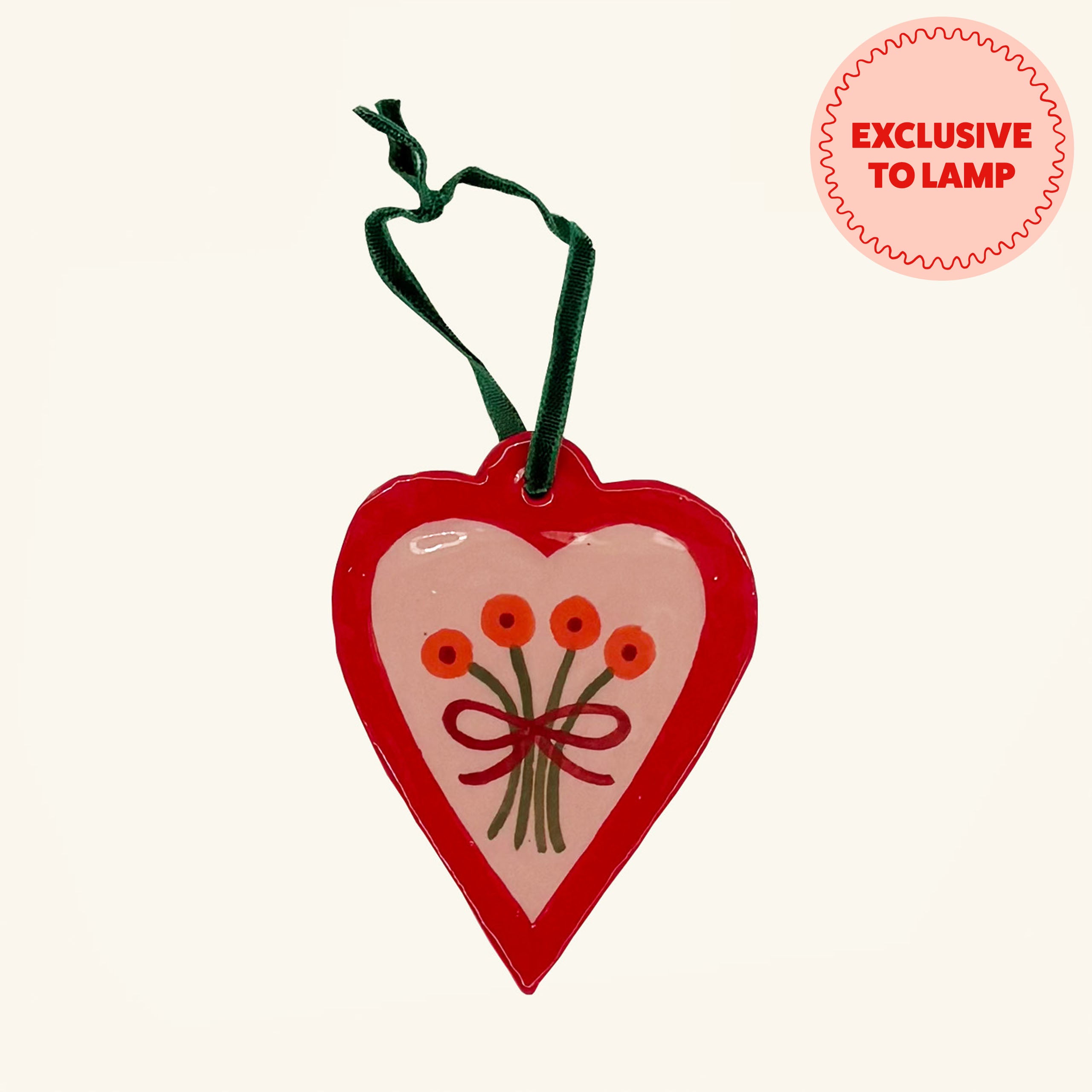 Ceramic Christmas Heart Ornament