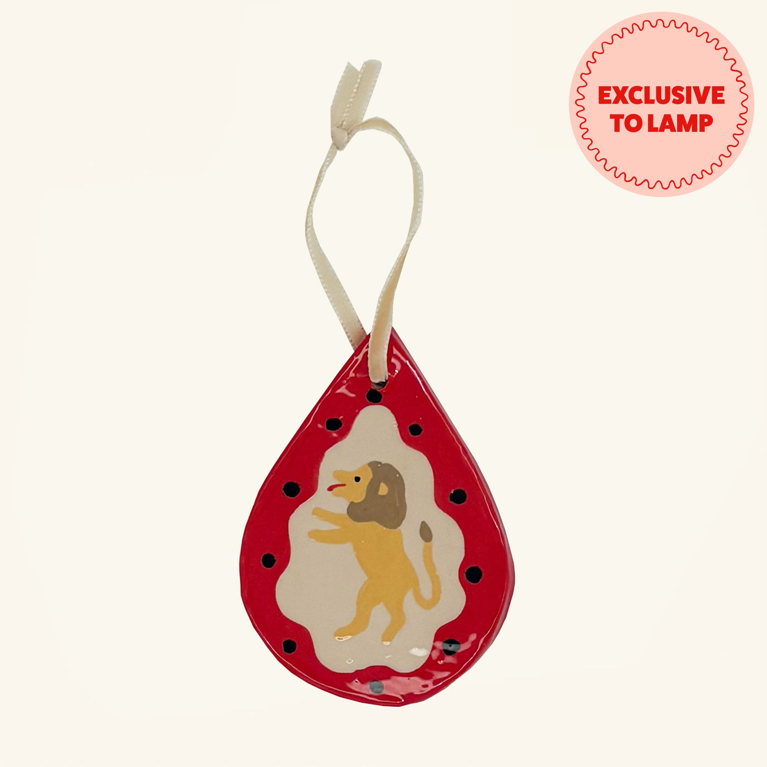 Ceramic Christmas Lion Ornament