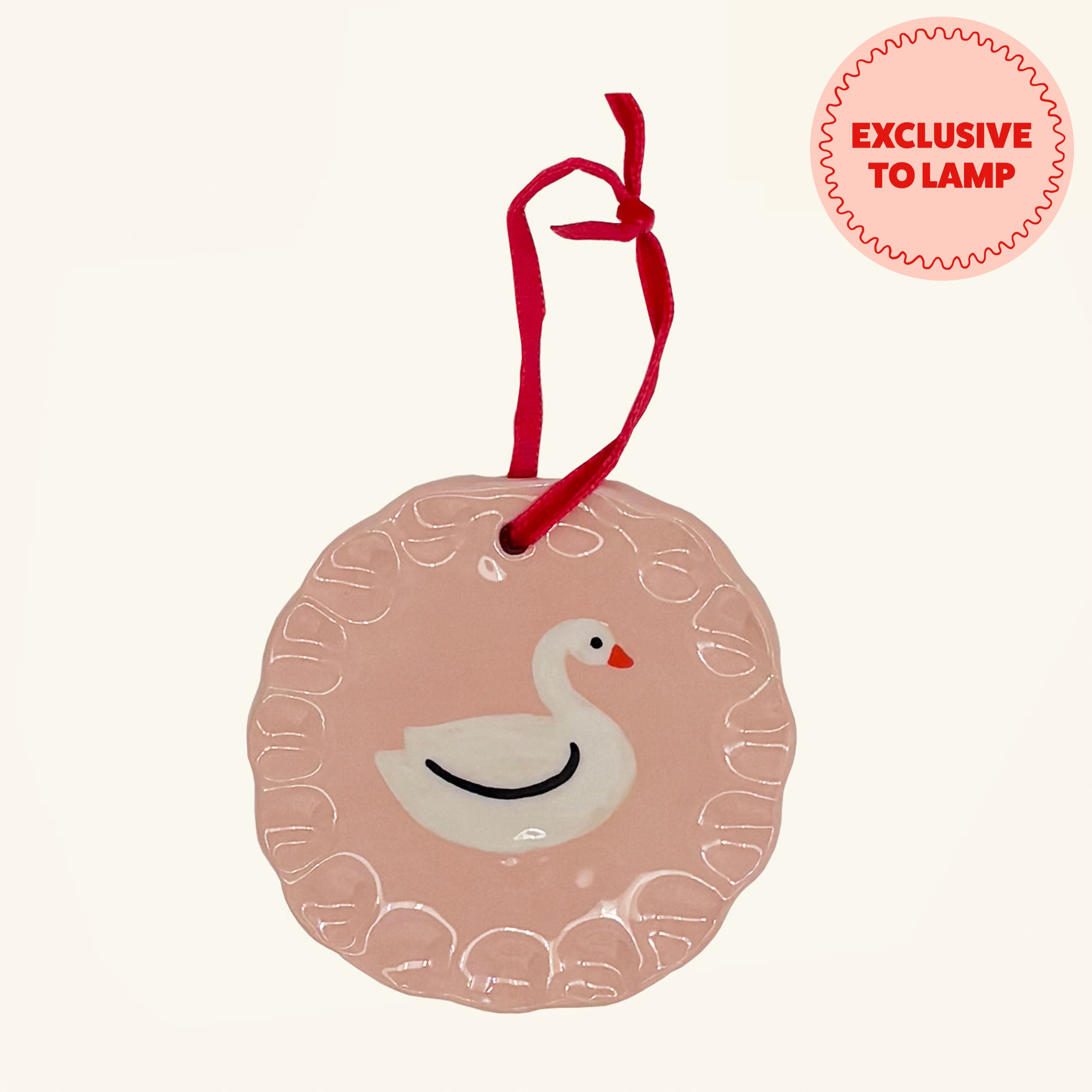 Ceramic Christmas Swan Ornament