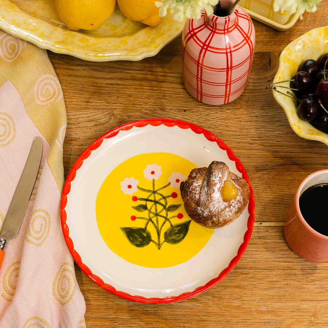 Yellow Flowers Plate
