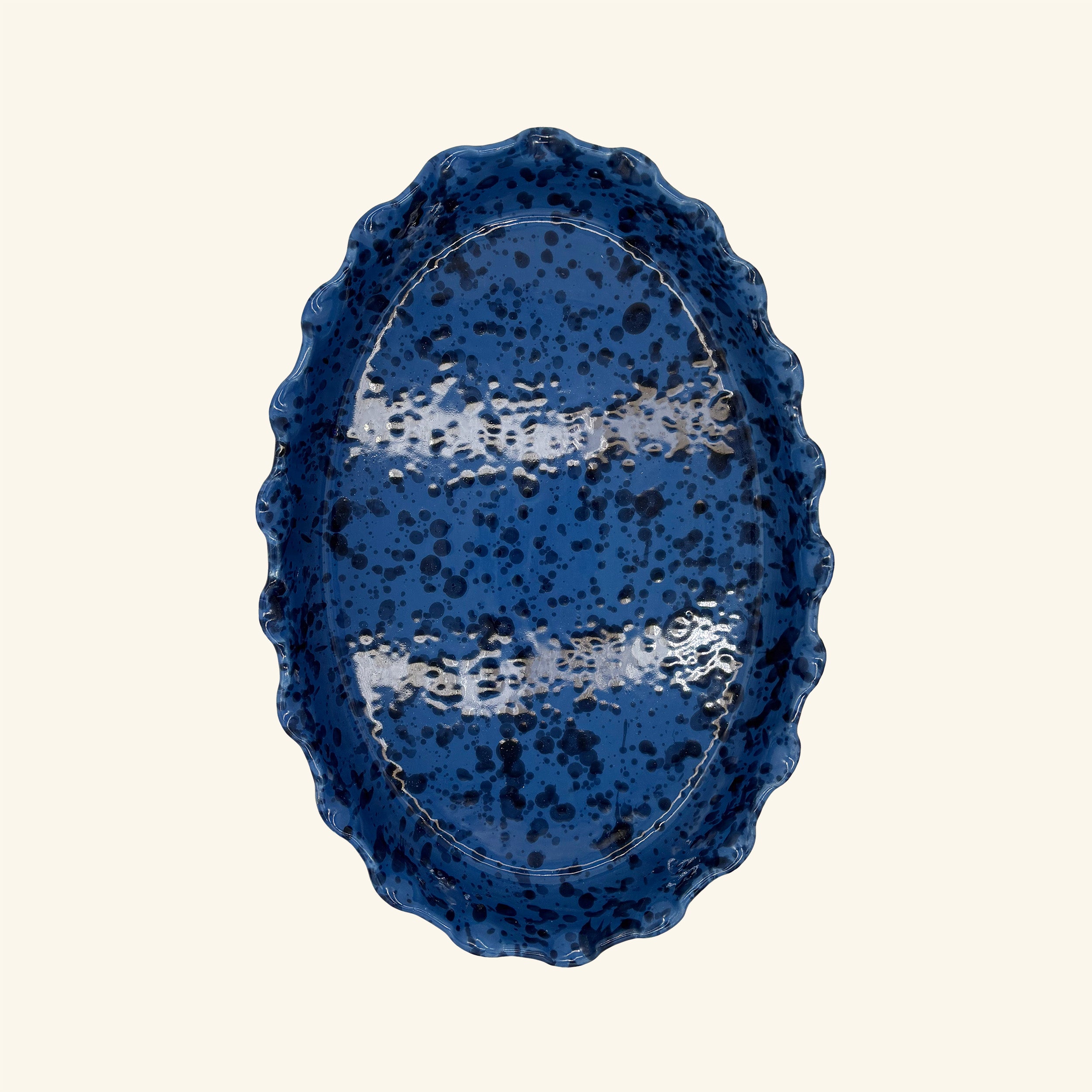 Frill Edge Splatterware Dish