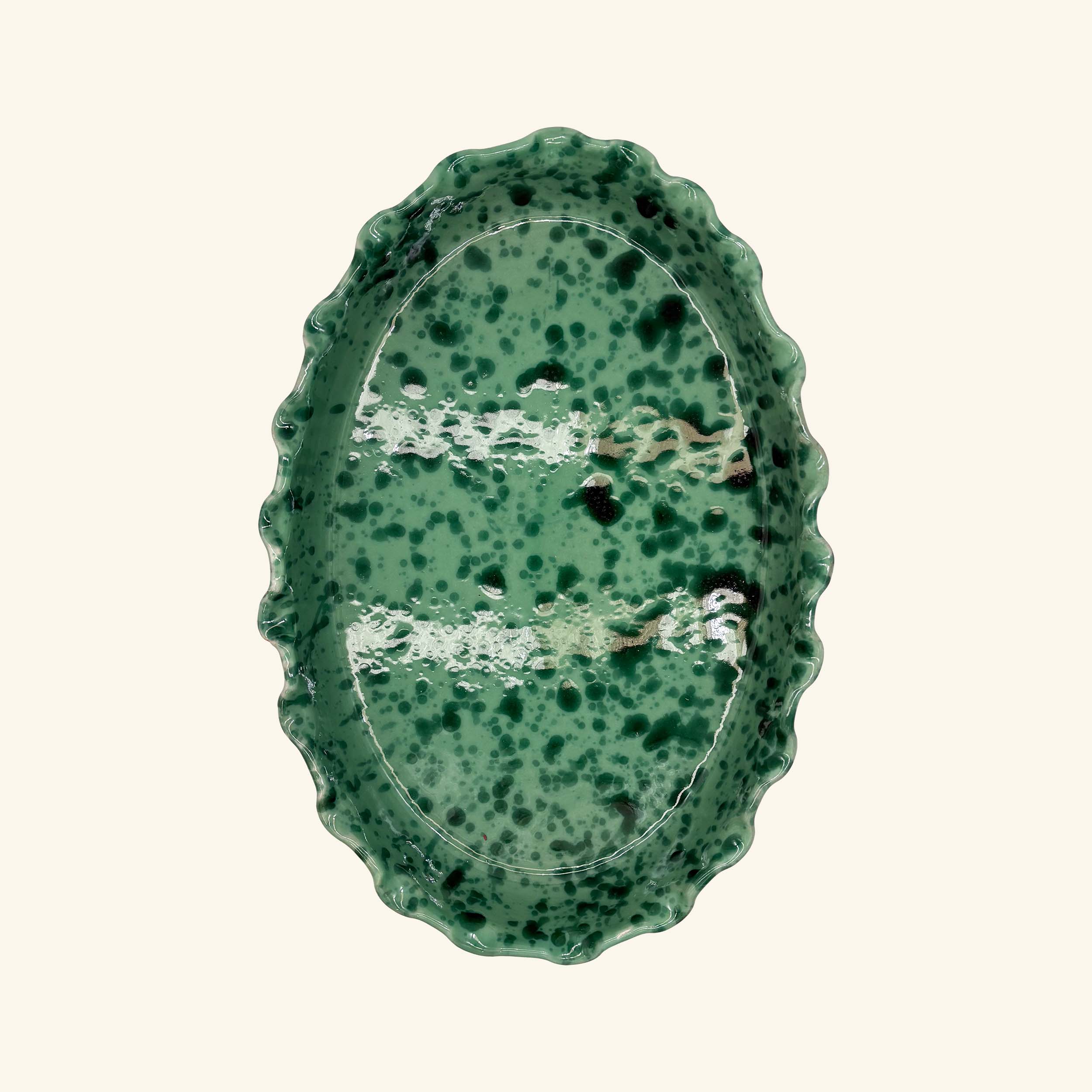 Frill Edge Splatterware Dish