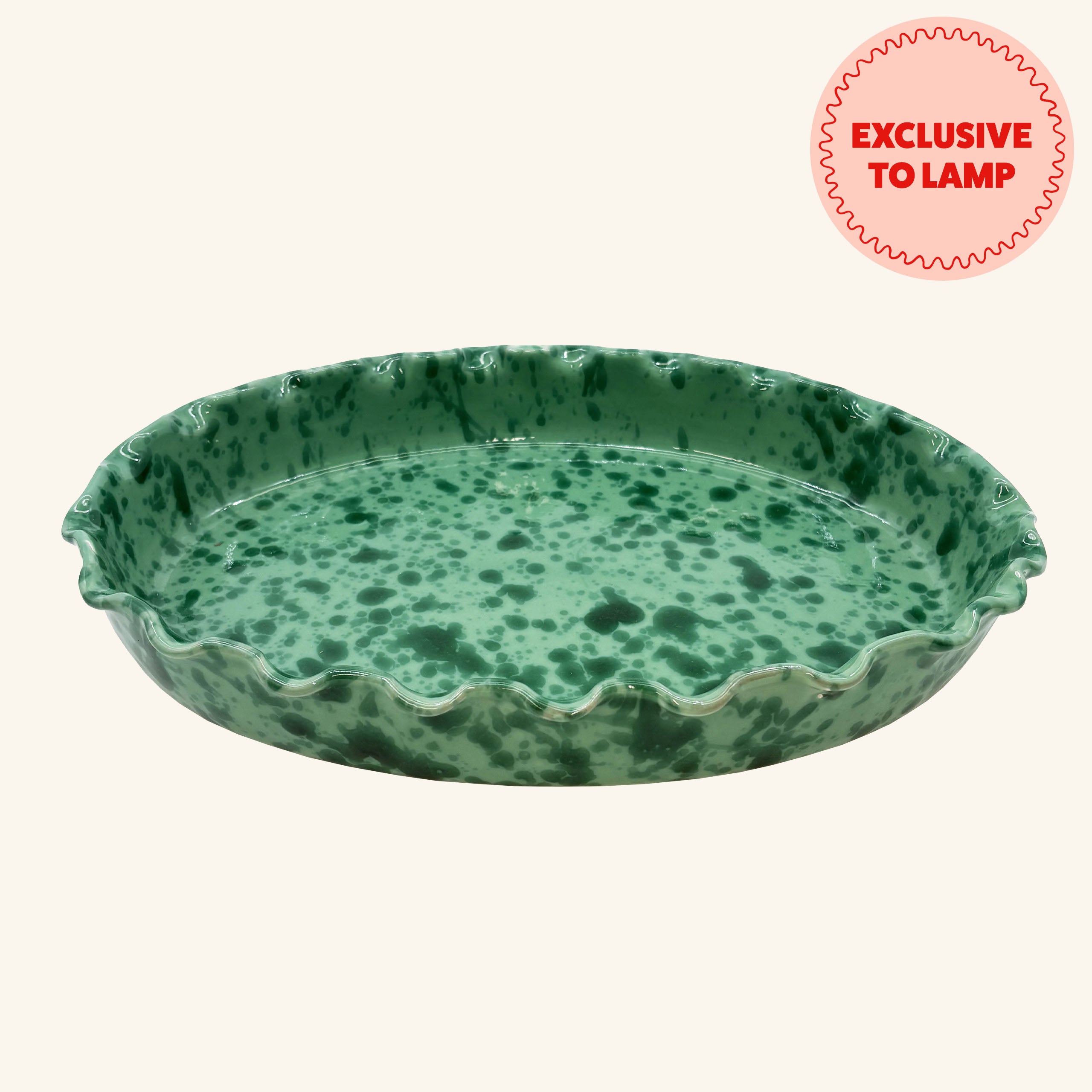 Frill Edge Splatterware Dish