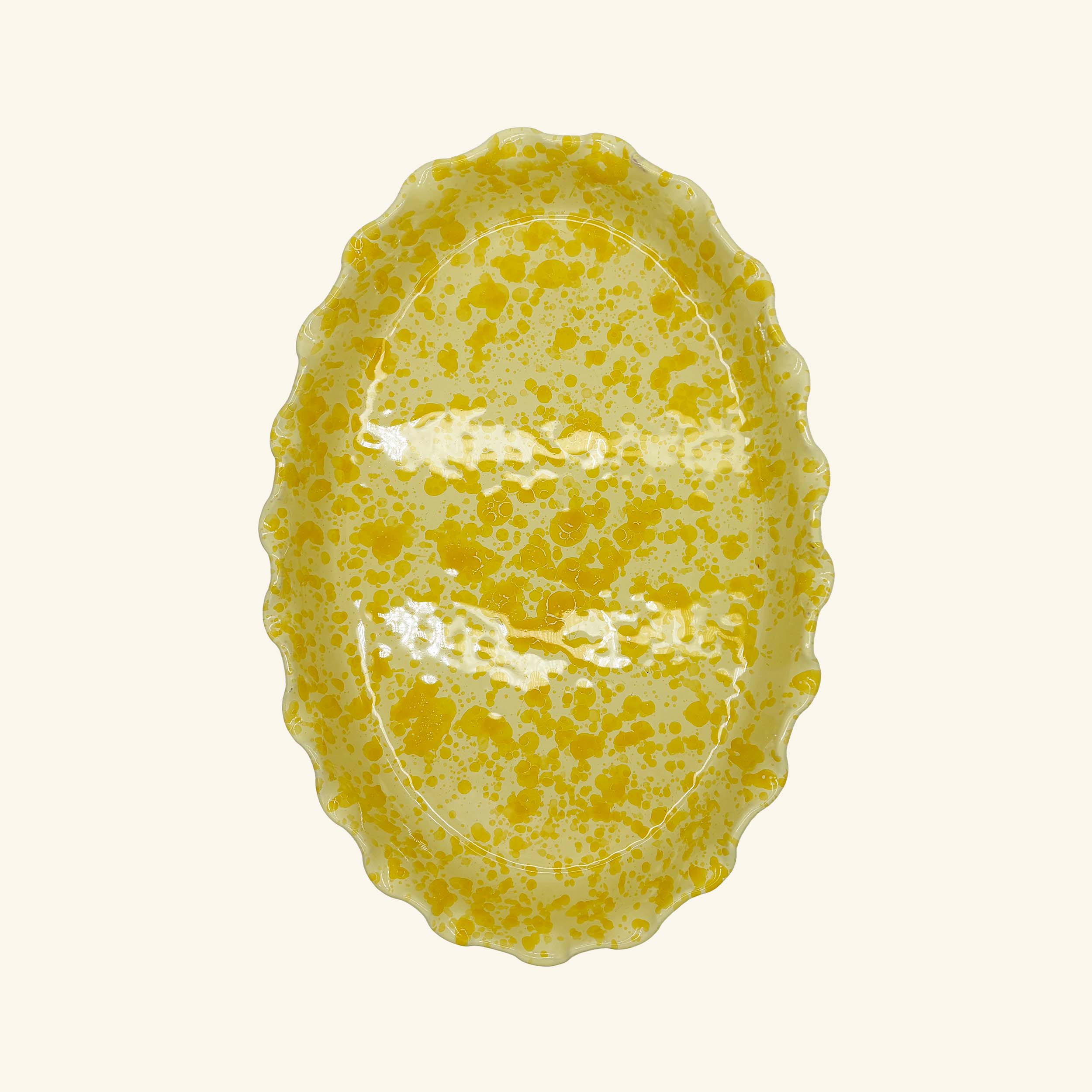 Frill Edge Splatterware Dish