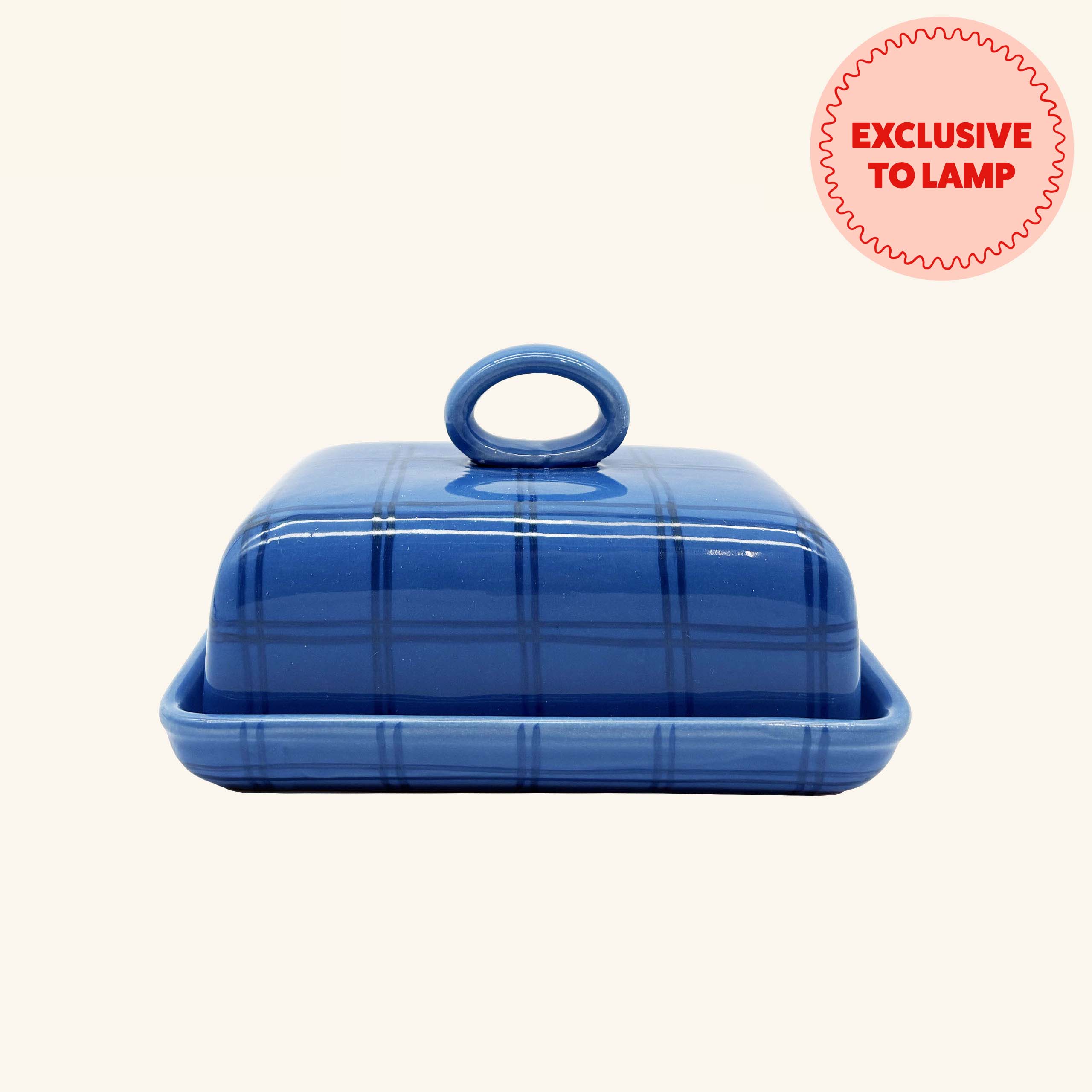 Gingham Butter Dish