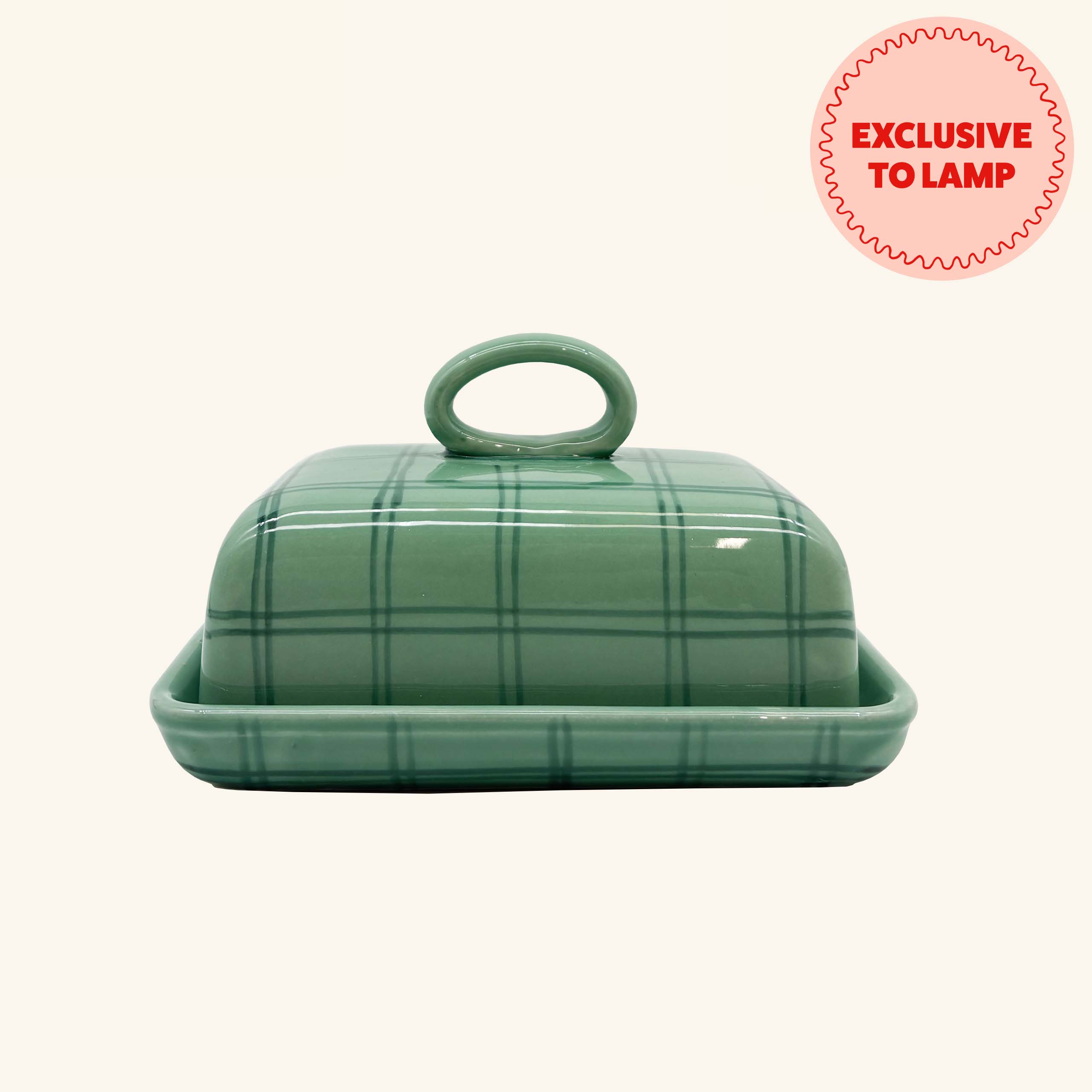 Gingham Butter Dish