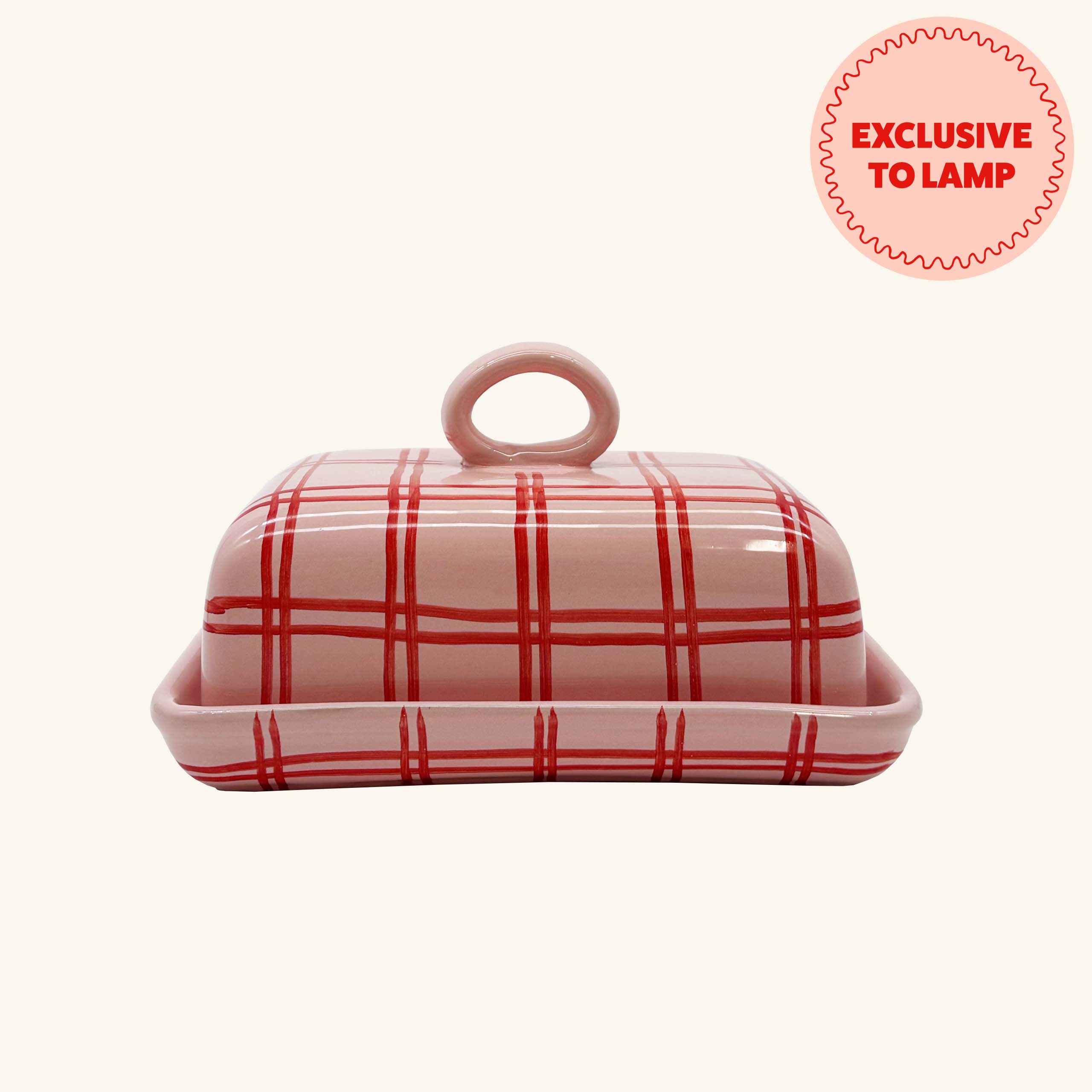 Gingham Butter Dish
