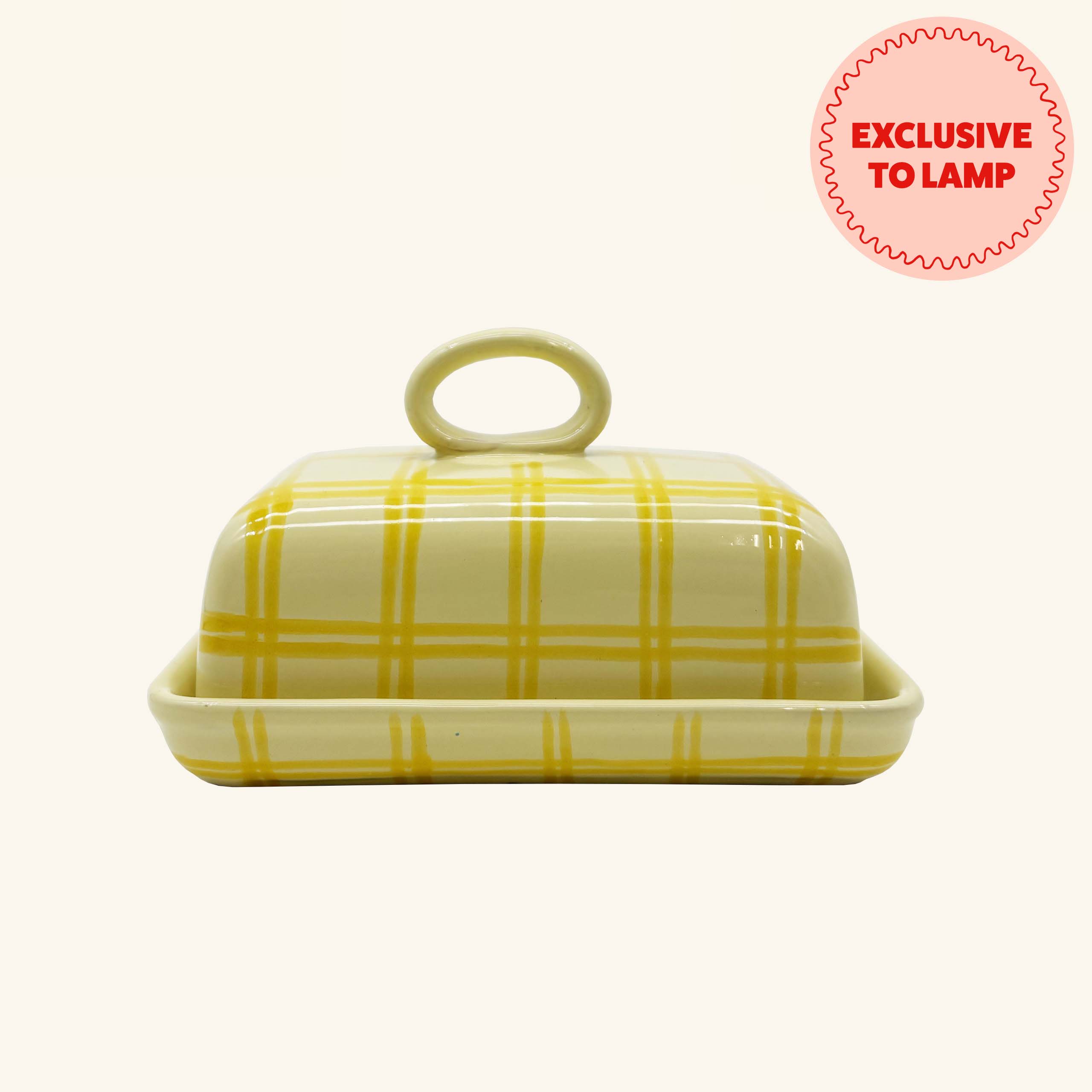 Gingham Butter Dish