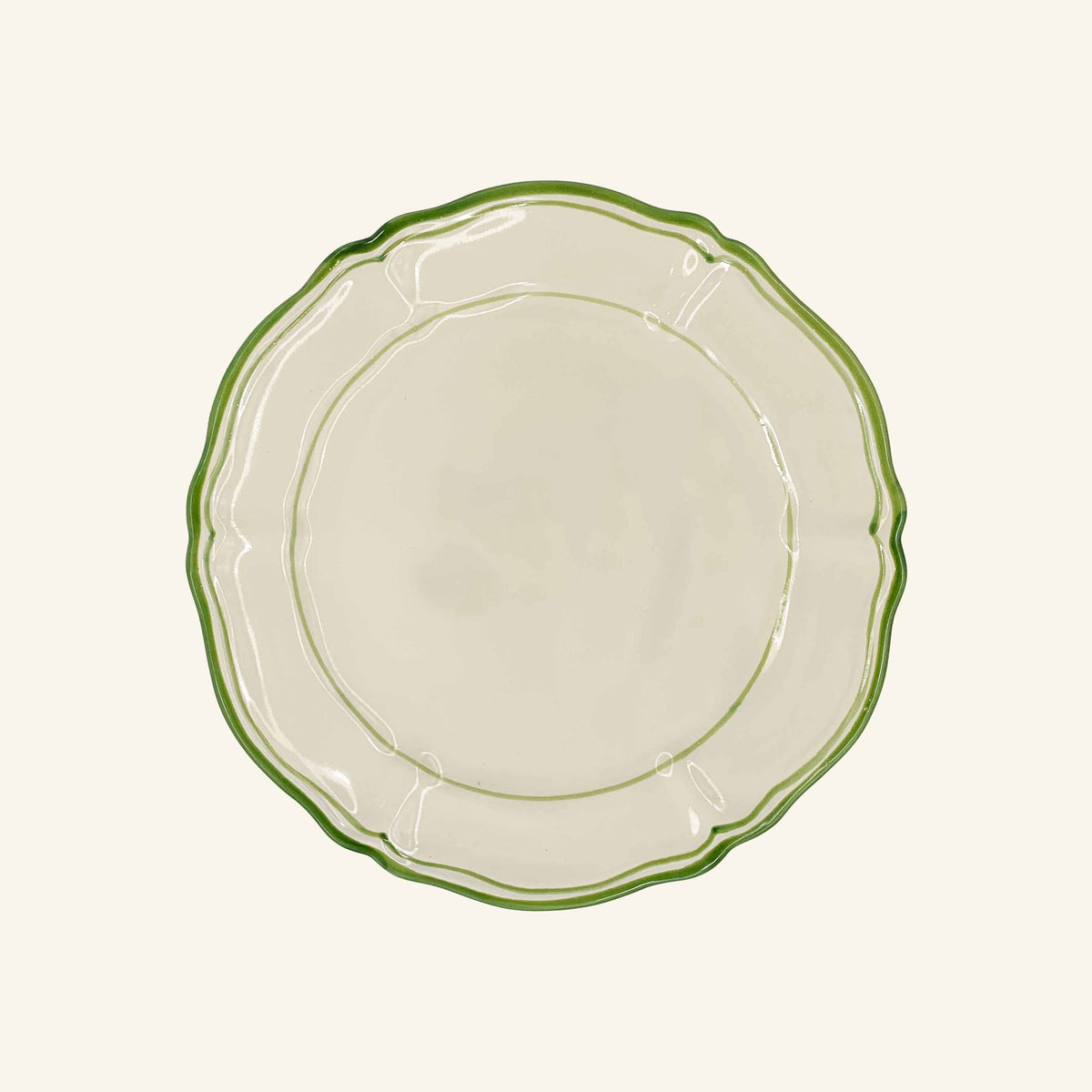 Scalloped Painted Edge Plate - Set of 4