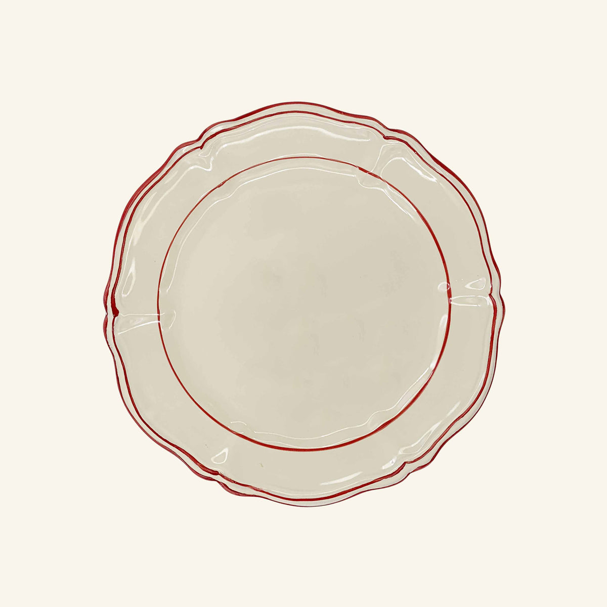 Scalloped Painted Edge Plate - Set of 4