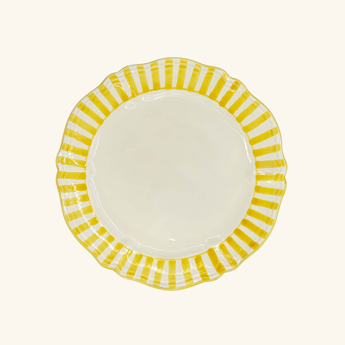 Stripe Scalloped Plate - Set of 4