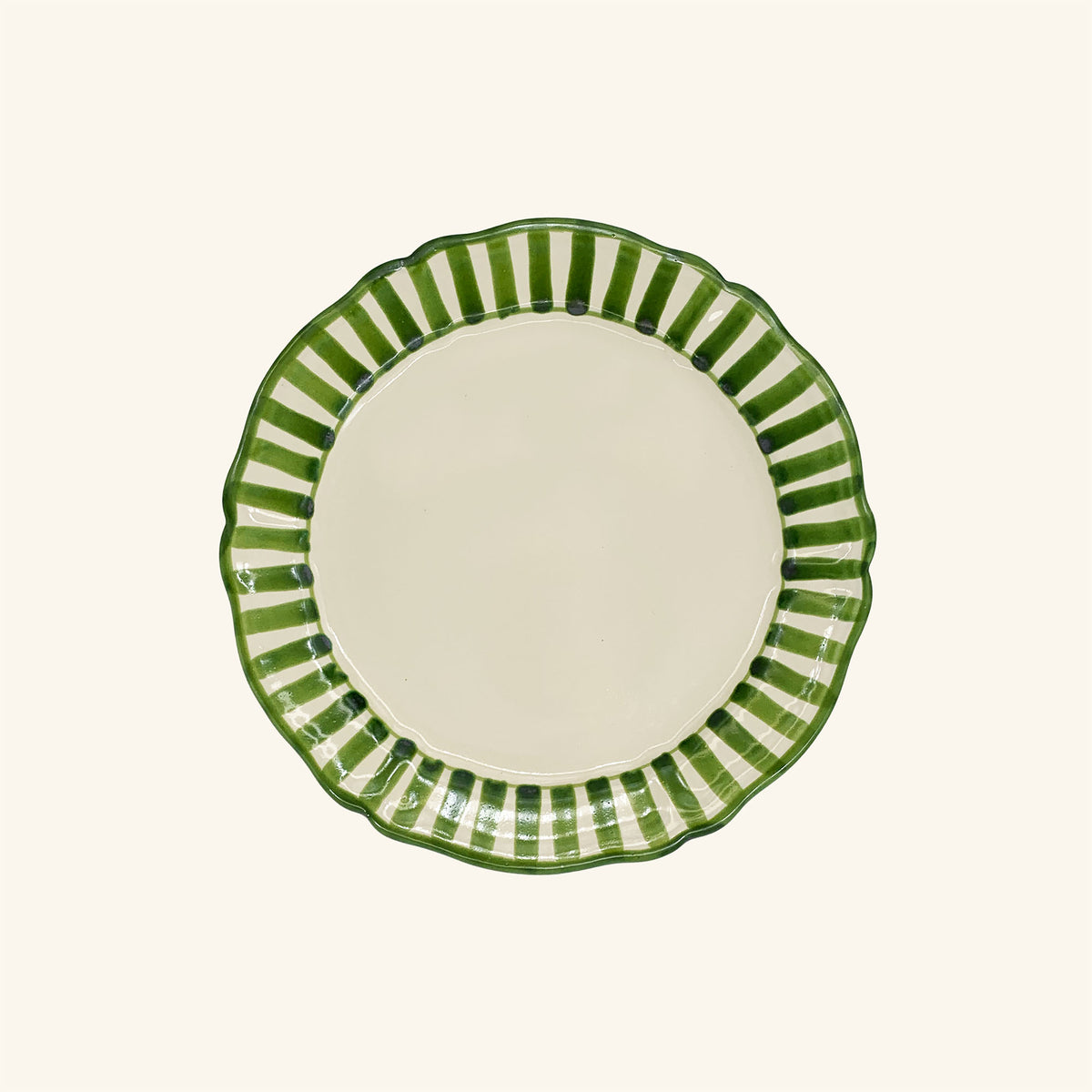 Stripe Scalloped Plate - Set of 4