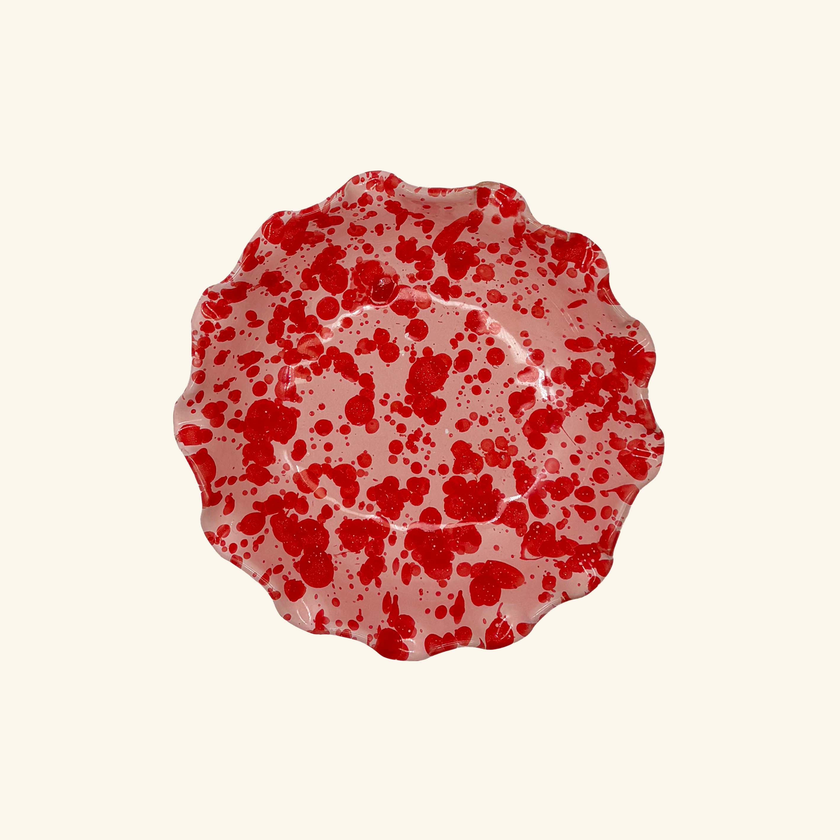 Medium Scalloped Splatterware Bowl