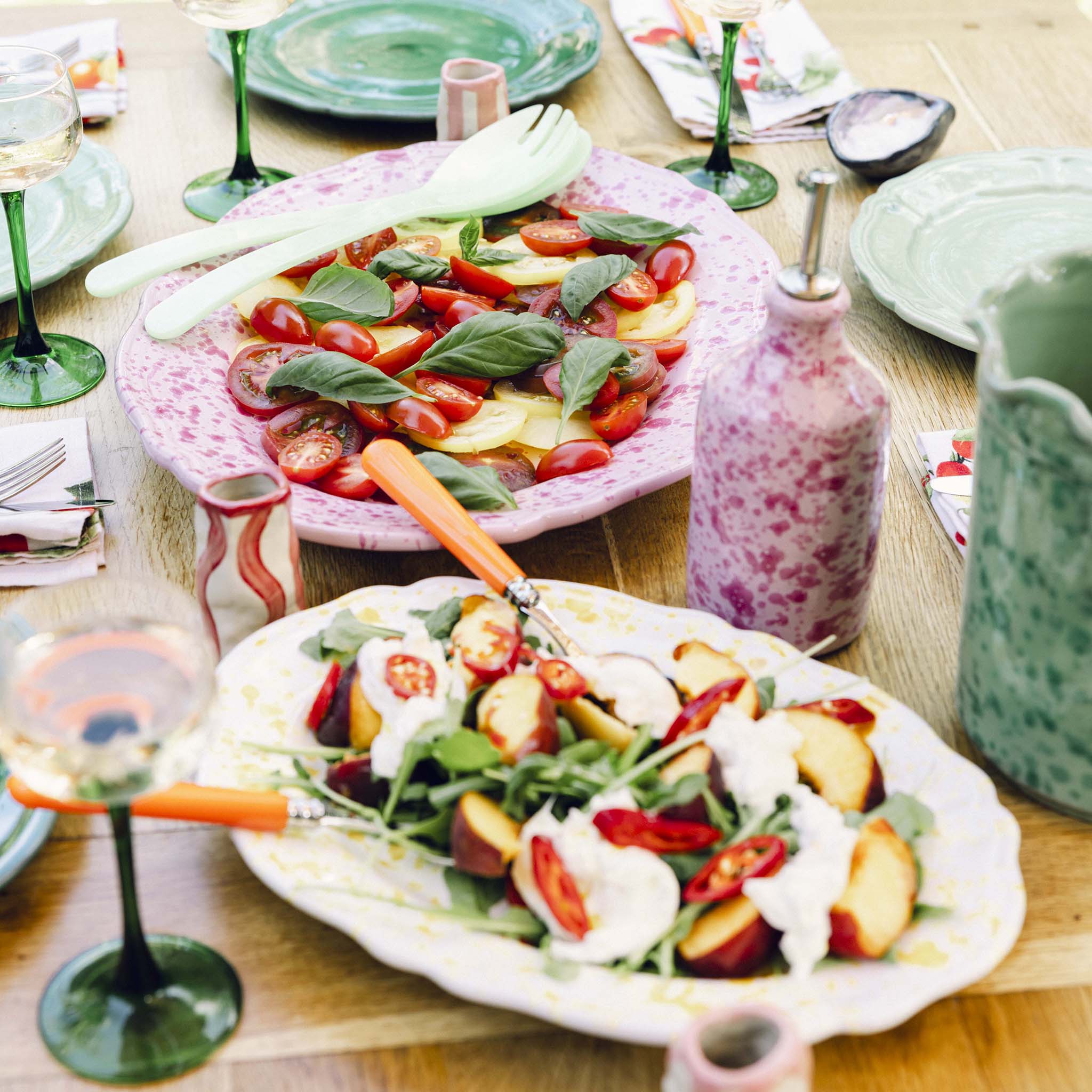 Large Scalloped Splatterware Oval Platter LAMP LDN