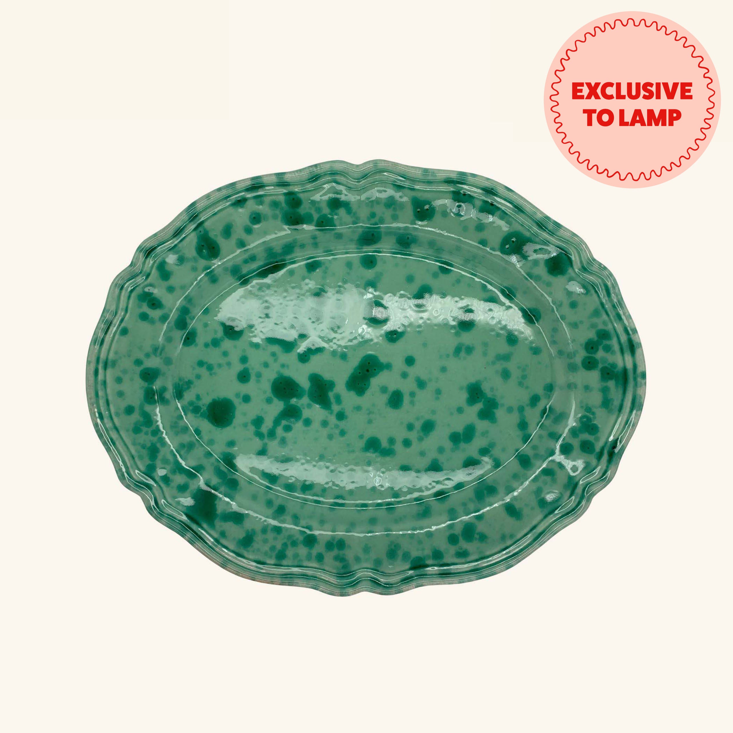 Scalloped Splatterware Oval Platter LAMP LDN