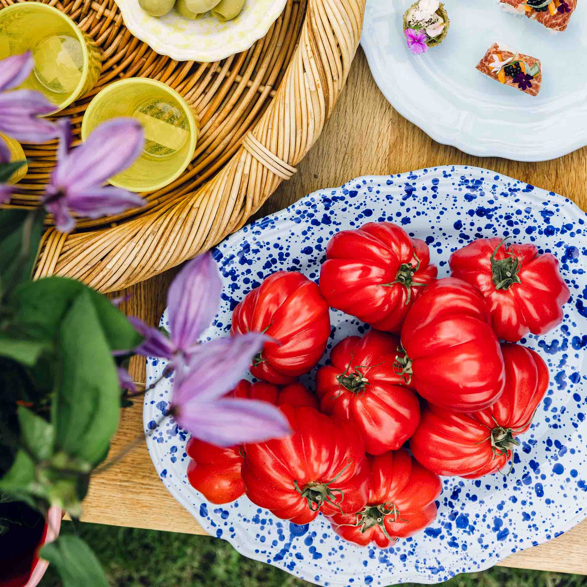 Scalloped Splatterware Oval Platter