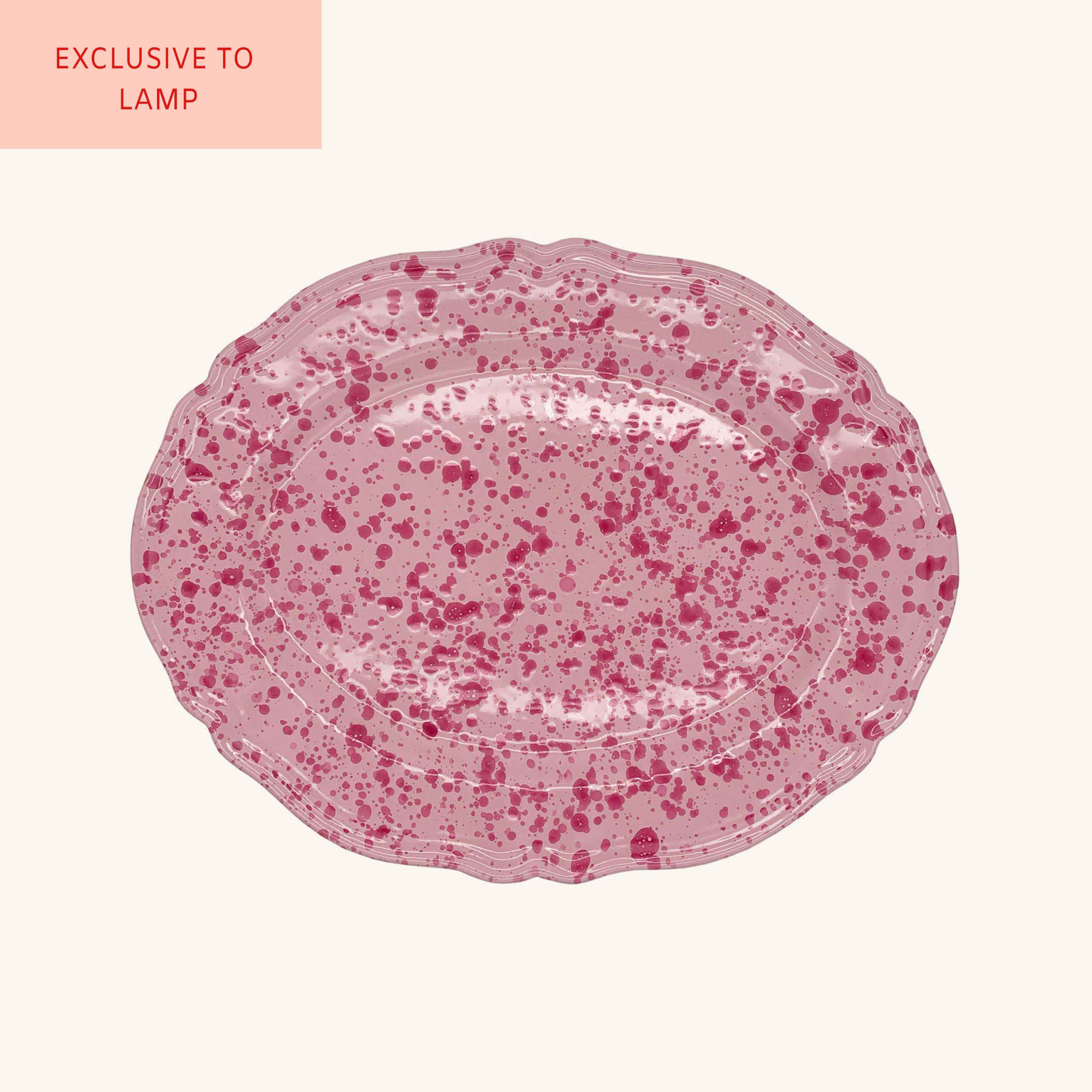 Scalloped Splatterware Oval Platter