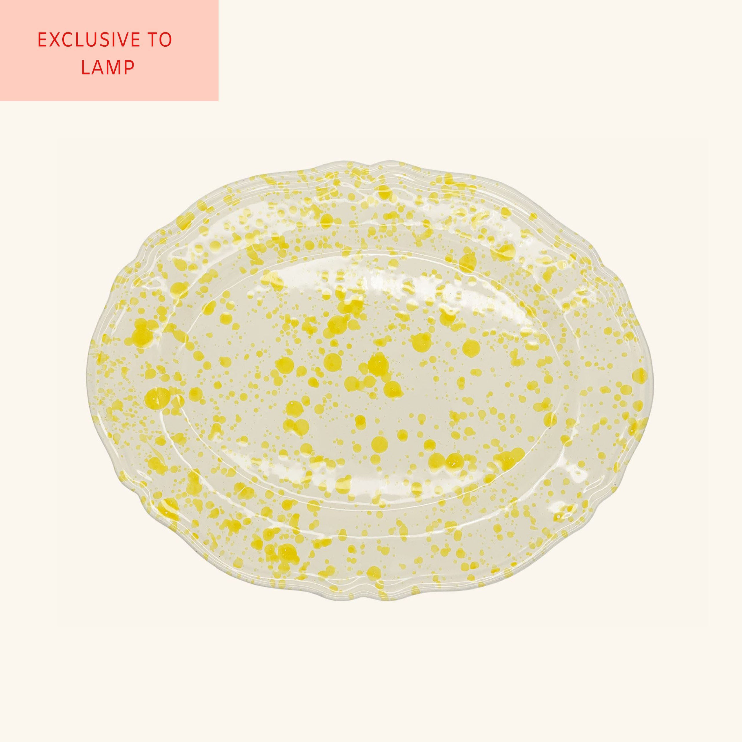 Scalloped Splatterware Oval Platter LAMP LDN