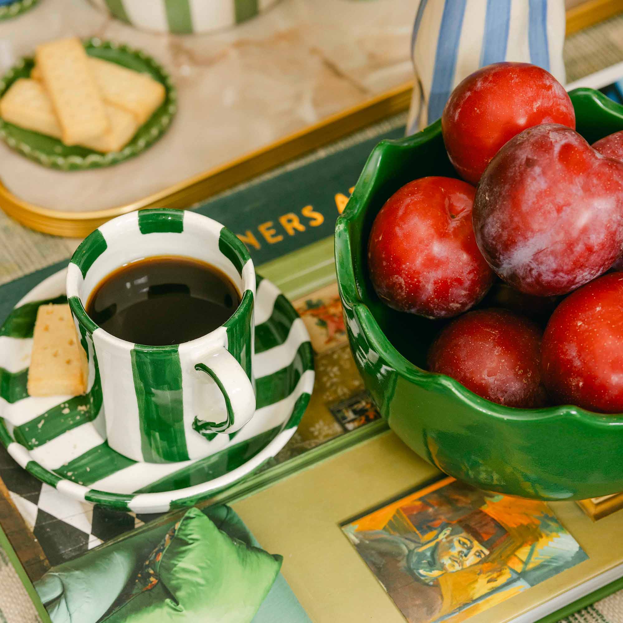 Striped Mug & Saucer Set