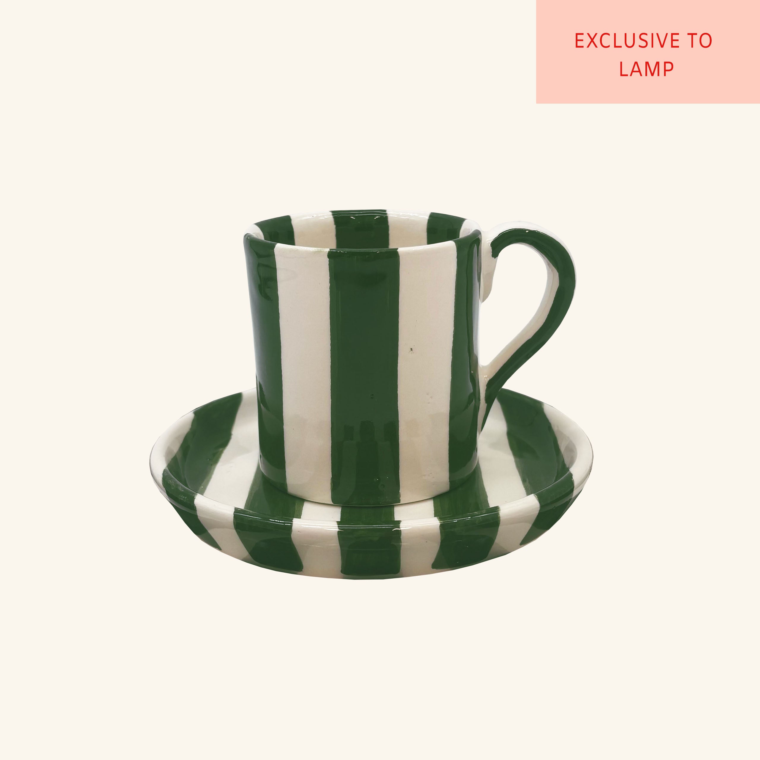 Striped Mug & Saucer Set