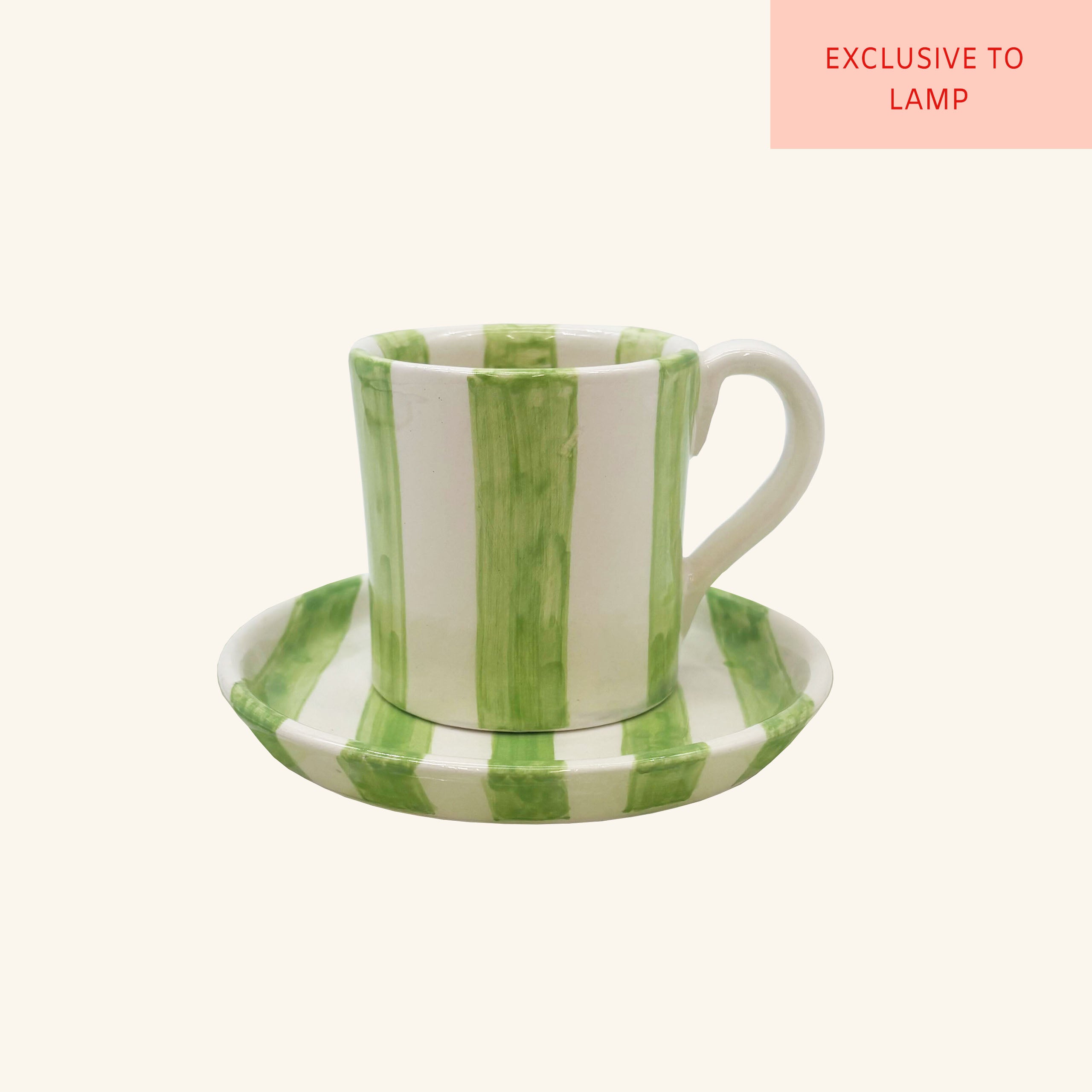 Striped Mug & Saucer Set